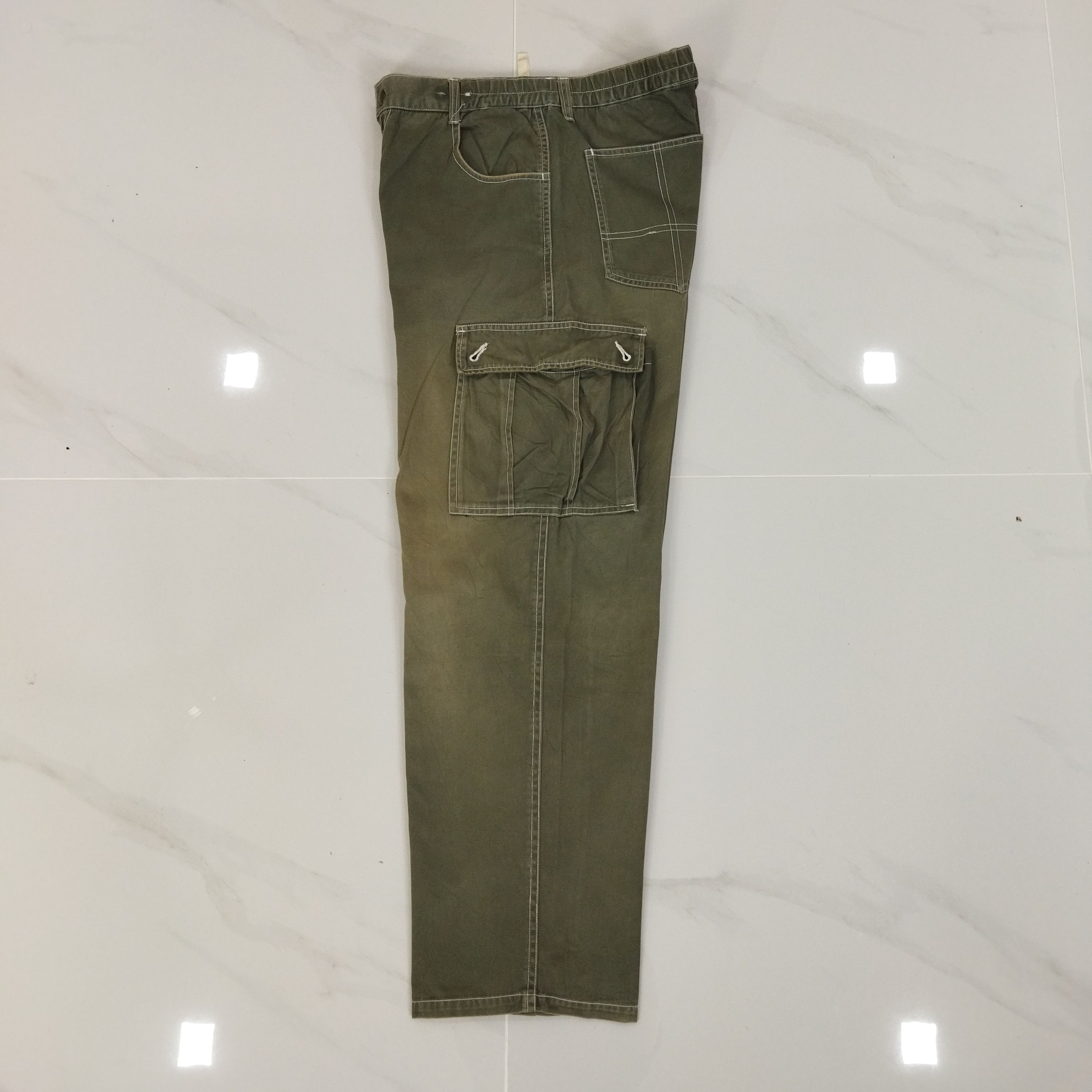 Japanese Brand RIPZONE FADED GREEN CARGO PANTS Size US 32 / EU 48 - 12 Thumbnail