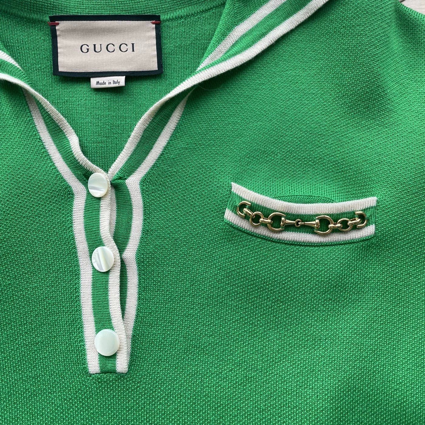Gucci GUCCI SS21 99 New Women's Green Wool Polo Shirt L Size L / US 10 / IT 46 - 3 Thumbnail