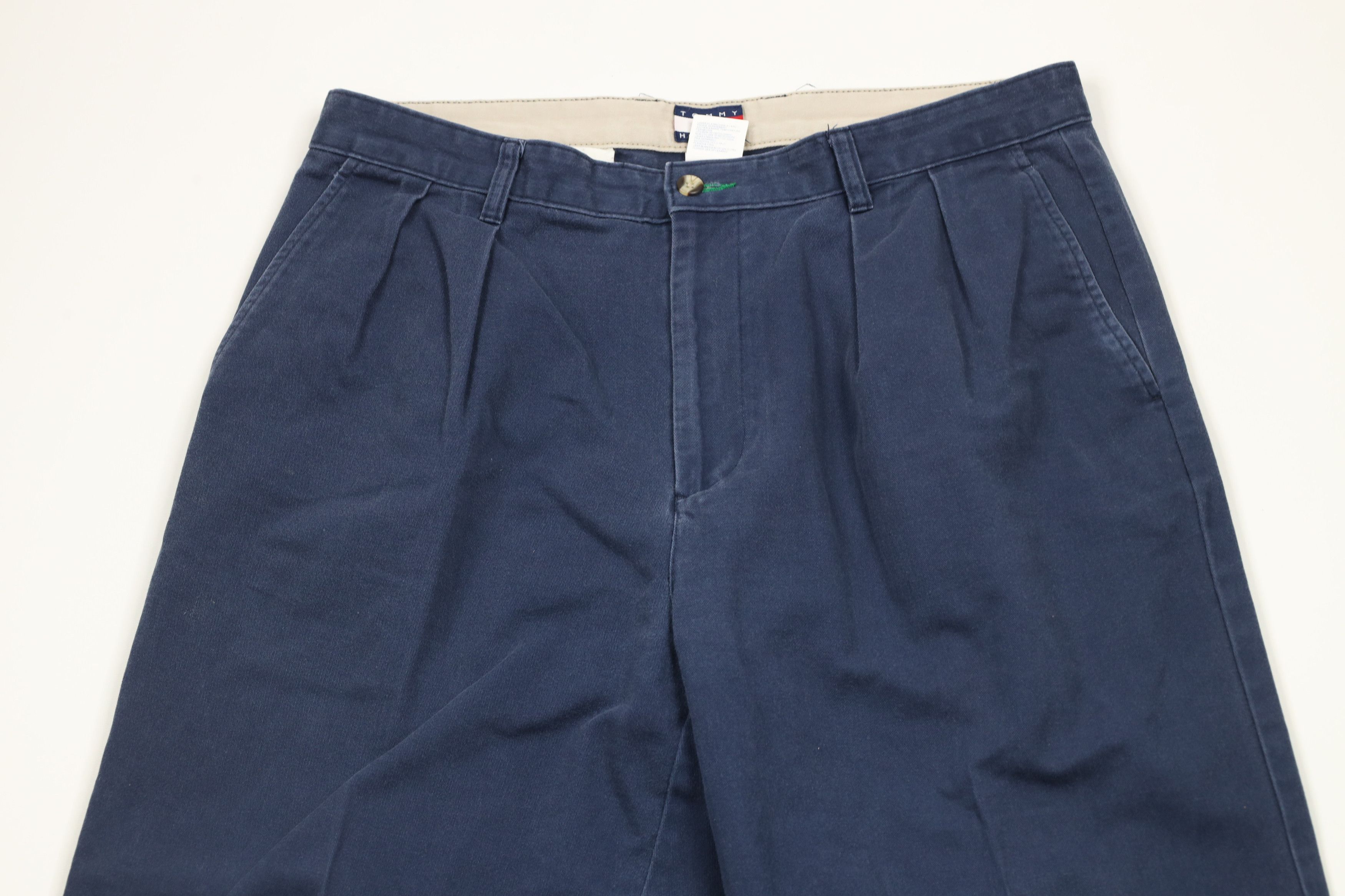 Tommy Hilfiger × Vintage Vintage 90s Tommy Hilfiger Cuffed Wide Leg Chino Pants Size US 34 / EU 50 - 2 Thumbnail