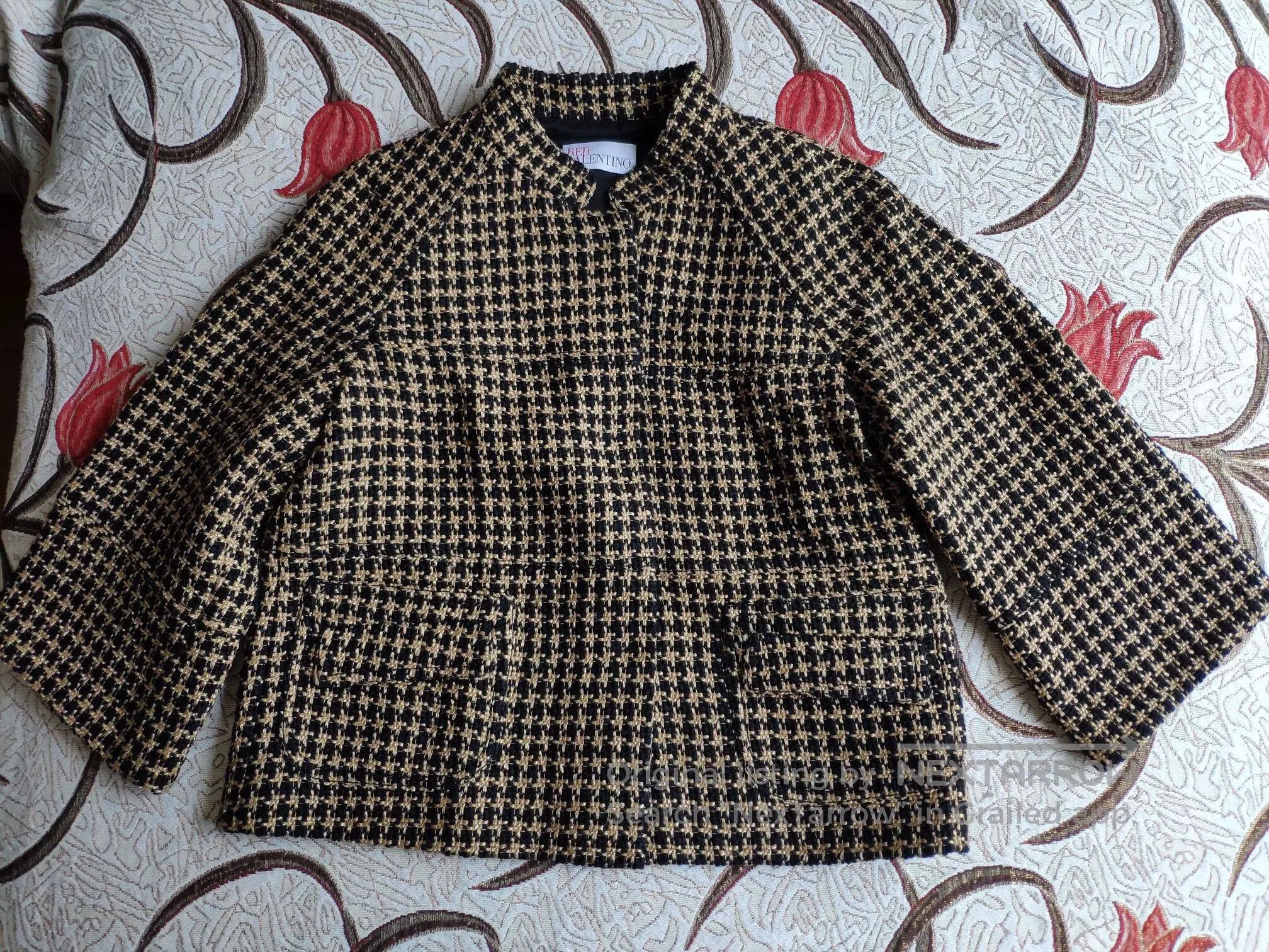 Valentino Red Valentino Tweed Jacket Black Gold. Size US S / EU 44-46 / 1 - 1 Thumbnail