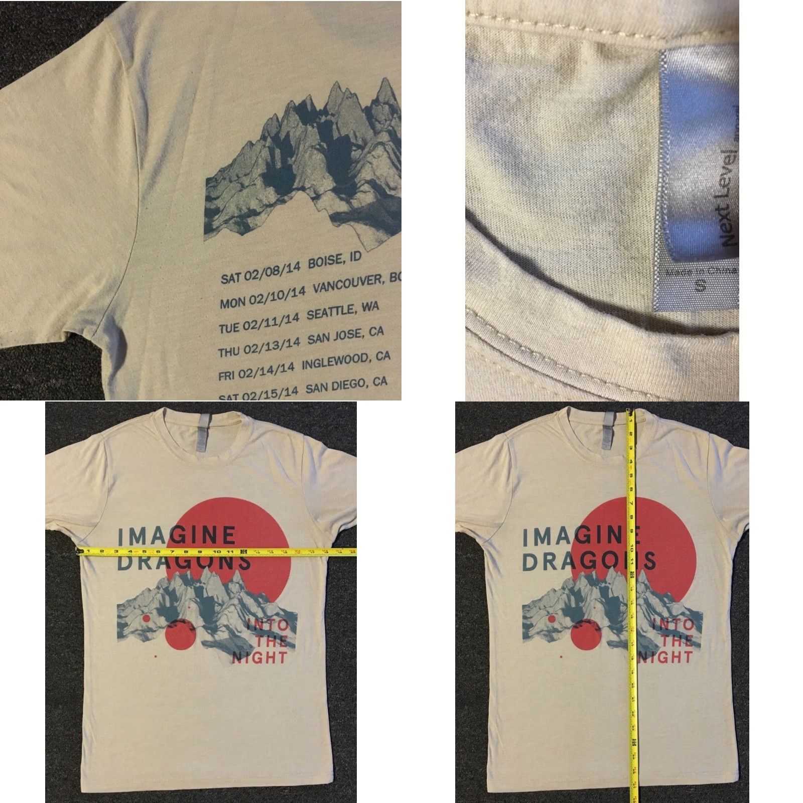 Vintage Imagine Dragons Into The Night Tour Shirt S Concert Beig e Vintage Graphic Tee Men's Short Sleeve Retro Band Rock 70s 80s 90s Concert Tour Music Size US S / EU 44-46 / 1 - 8 Thumbnail