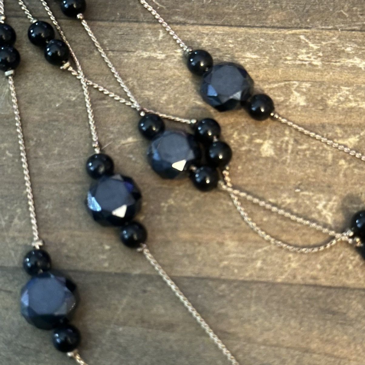 Other Charming Charlie gold tone multi strand black bead necklace Size ONE SIZE - 4 Thumbnail