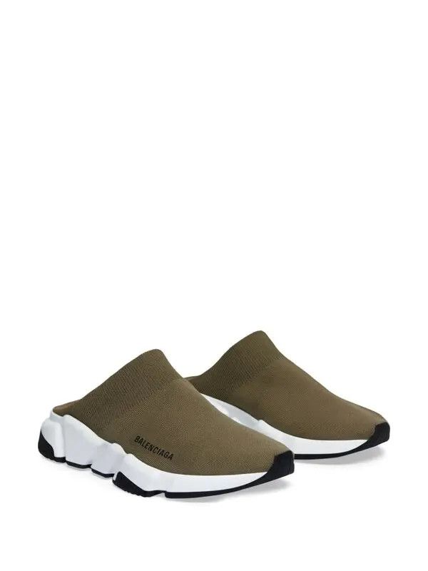 Balenciaga o1w1db10625 Speed Recycled Knit Mules in Green Size US 9 / IT 39 - 2 Thumbnail