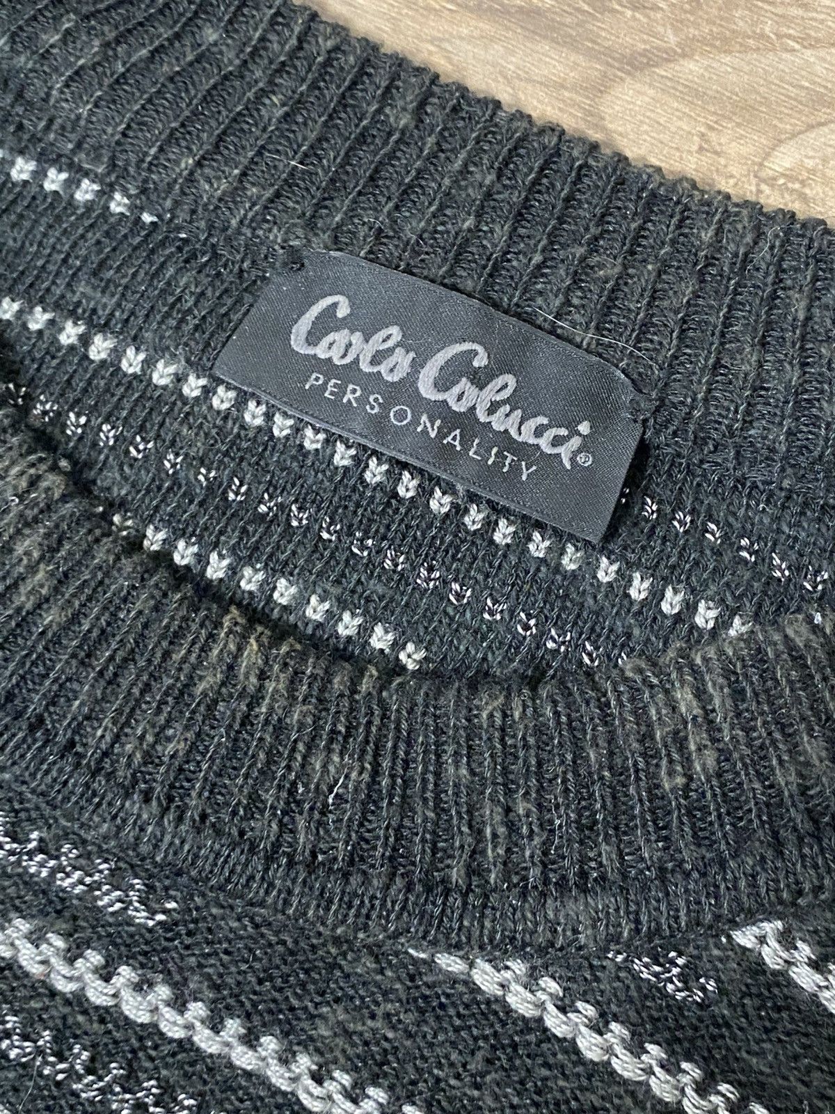 Carlo Colucci Carlo Colucci Black Sweater Coogi Style Only For Japan Sz: L Size US L / EU 52-54 / 3 - 3 Thumbnail