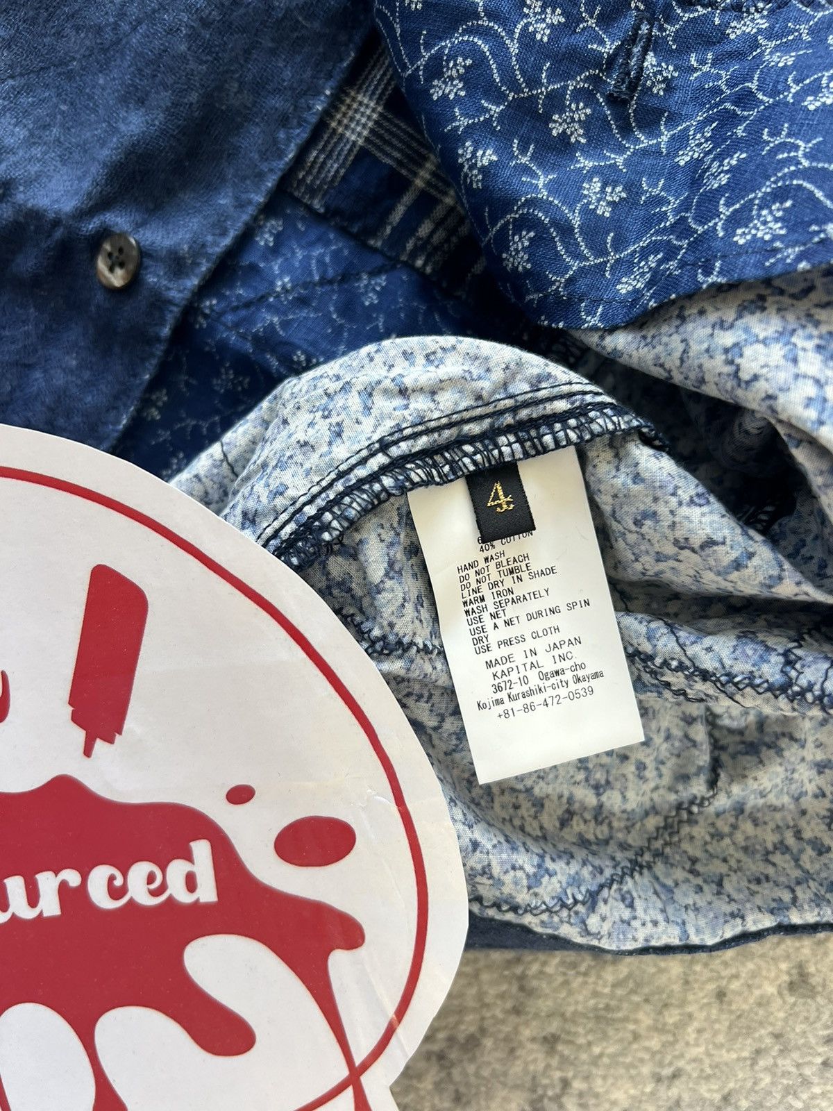 Kapital Kapital Patchwork Boro Aloha Indigo Shirt Size US L / EU 52-54 / 3 - 4 Thumbnail