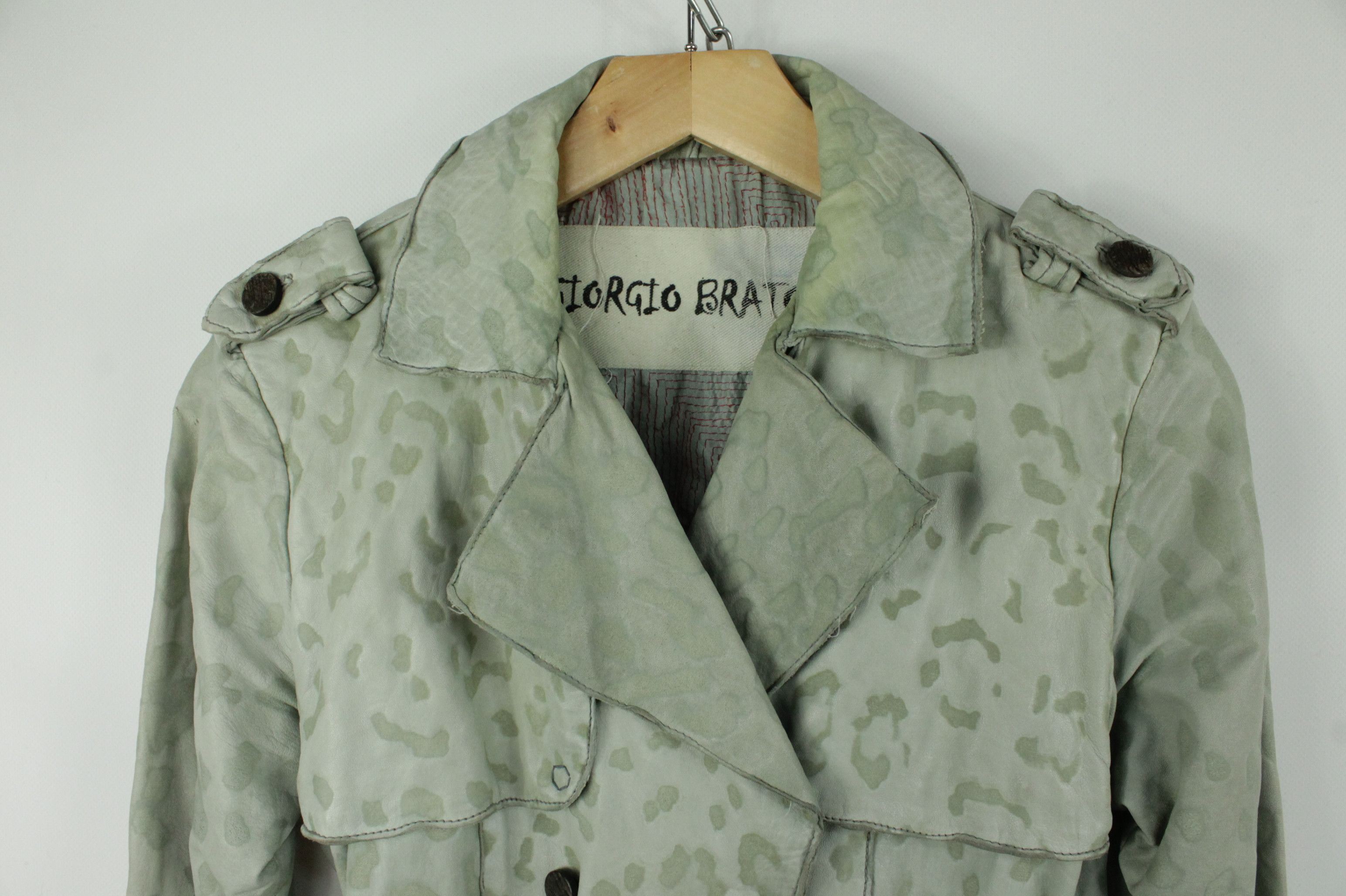 Giorgio Brato Giorgio Brato Leopard Print Leather Belted Trench Coat Size M / US 6-8 / IT 42-44 - 2 Thumbnail