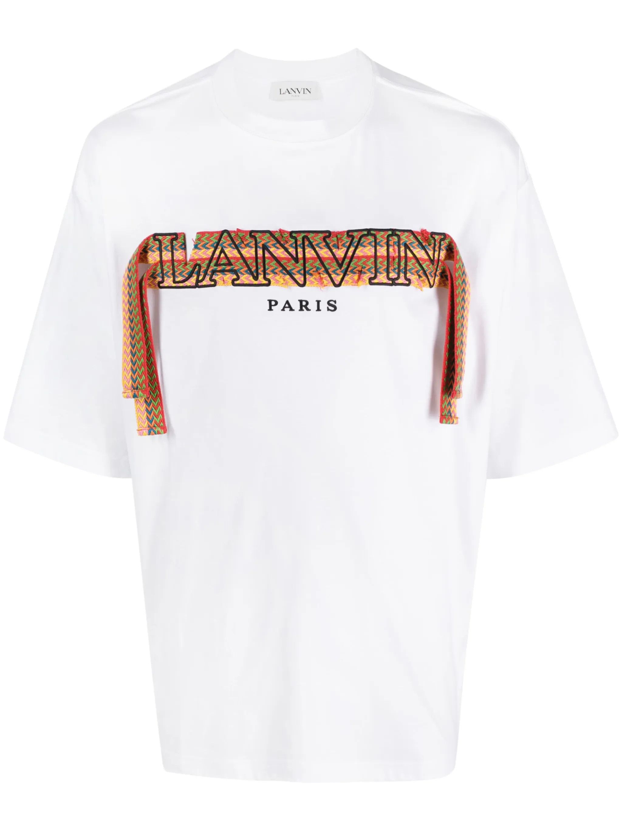 Lanvin o1y0225 Logo Crewneck T-Shirt in White Size US L / EU 52-54 / 3 - 1 Thumbnail
