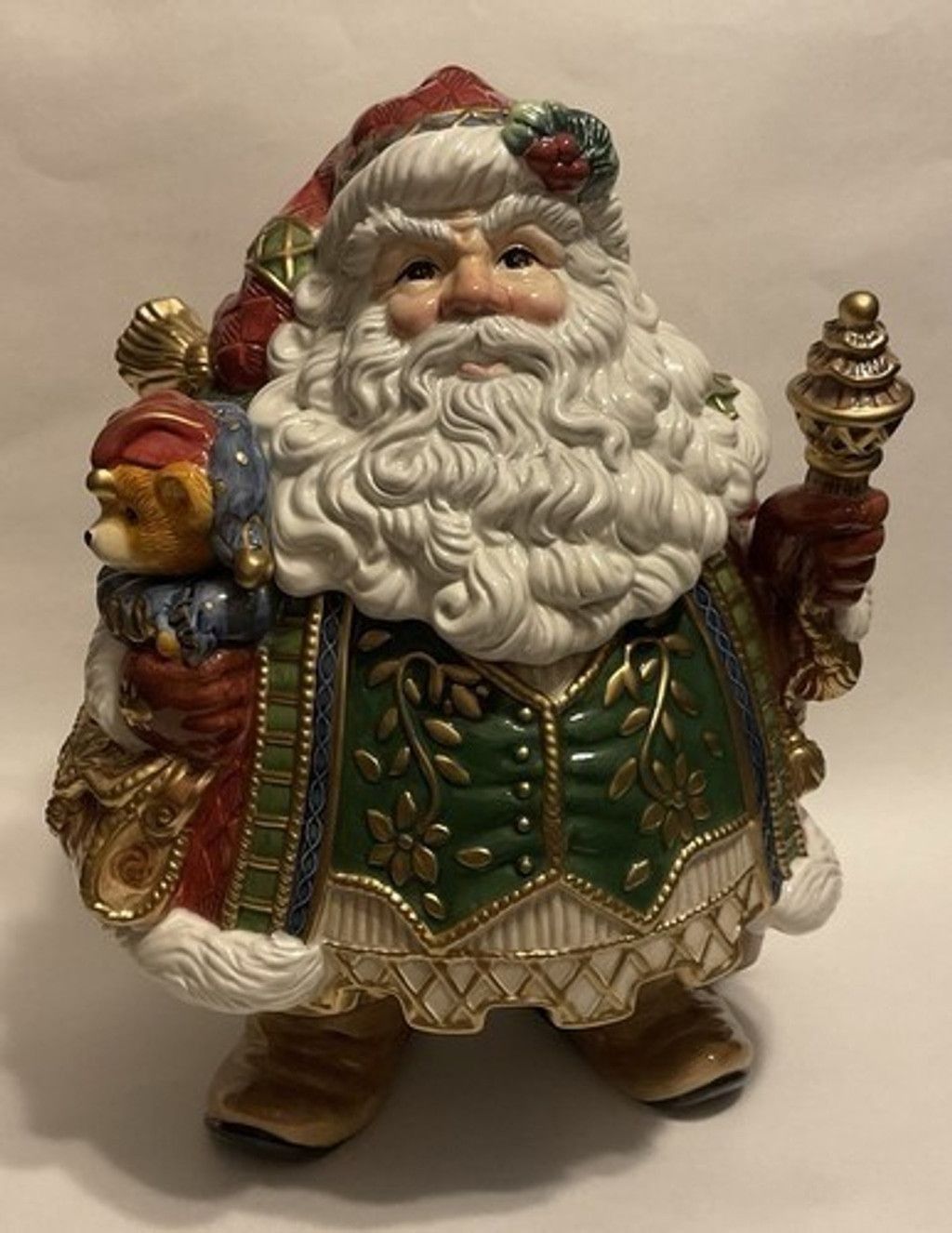 Other NWOB Fitz & Floyd Jolly Ole St. Nick Cookie Jar with Staff Size ONE SIZE - 15 Thumbnail