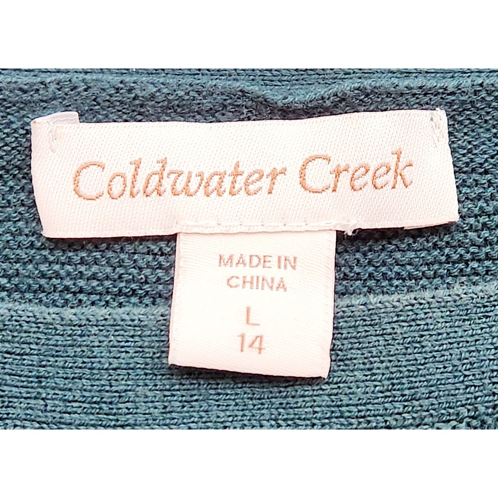 Coldwater Creek Coldwater Creek Green Blue Wool Blend Boat Neck Sweater L 14 Size L / US 10 / IT 46 - 4 Thumbnail