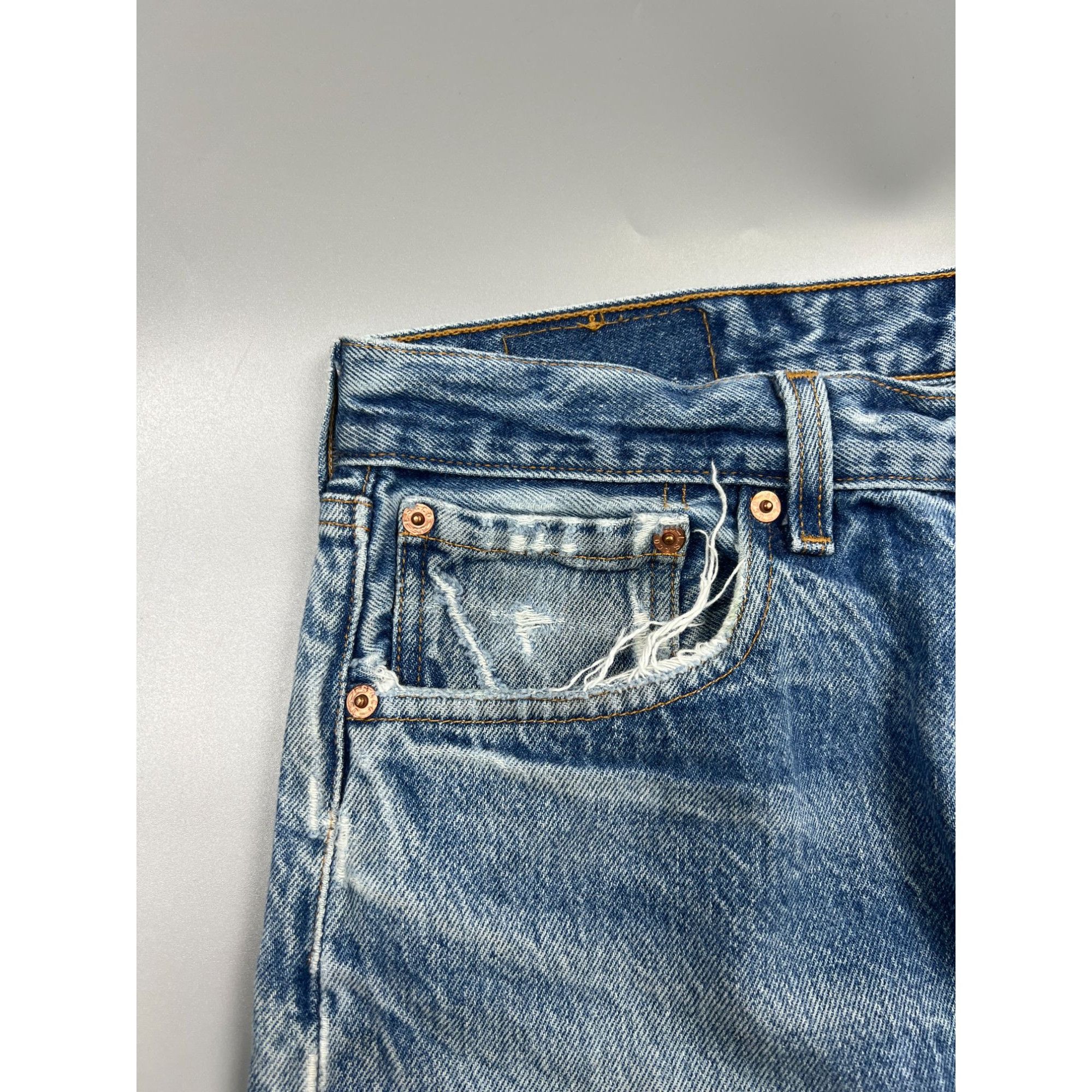 Levi's Levi’s 501xx Made In USA Distressed Denim Jeans (Y0890) Size US 34 / EU 50 - 5 Thumbnail