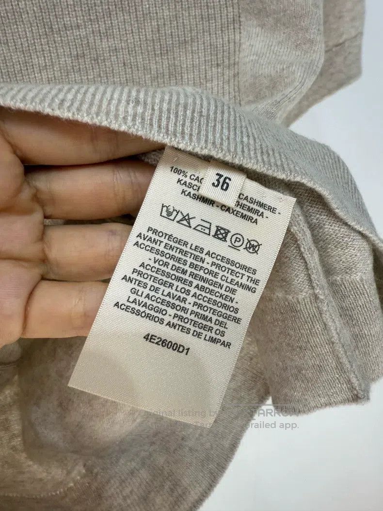 Hermes Hermes Oatmeal Classic Short-Sleeve 100% Cashmere Knit Swe Size XS / US 0-2 / IT 36-38 - 4 Thumbnail