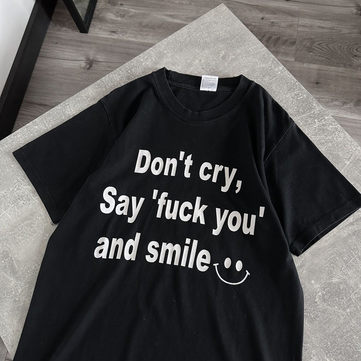 Vintage Vintage 90s Don’t Cry Say Fuck You and Smile tee hype y2k og Size US M / EU 48-50 / 2 - 2 Thumbnail
