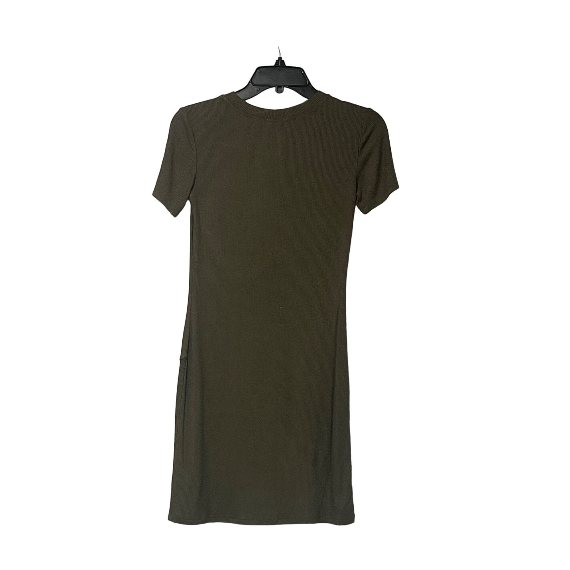 BP. BP. Front Slit Rib T-Shirt Dress in Olive Sarma, Sz. XS Size XS / US 0-2 / IT 36-38 - 12 Thumbnail