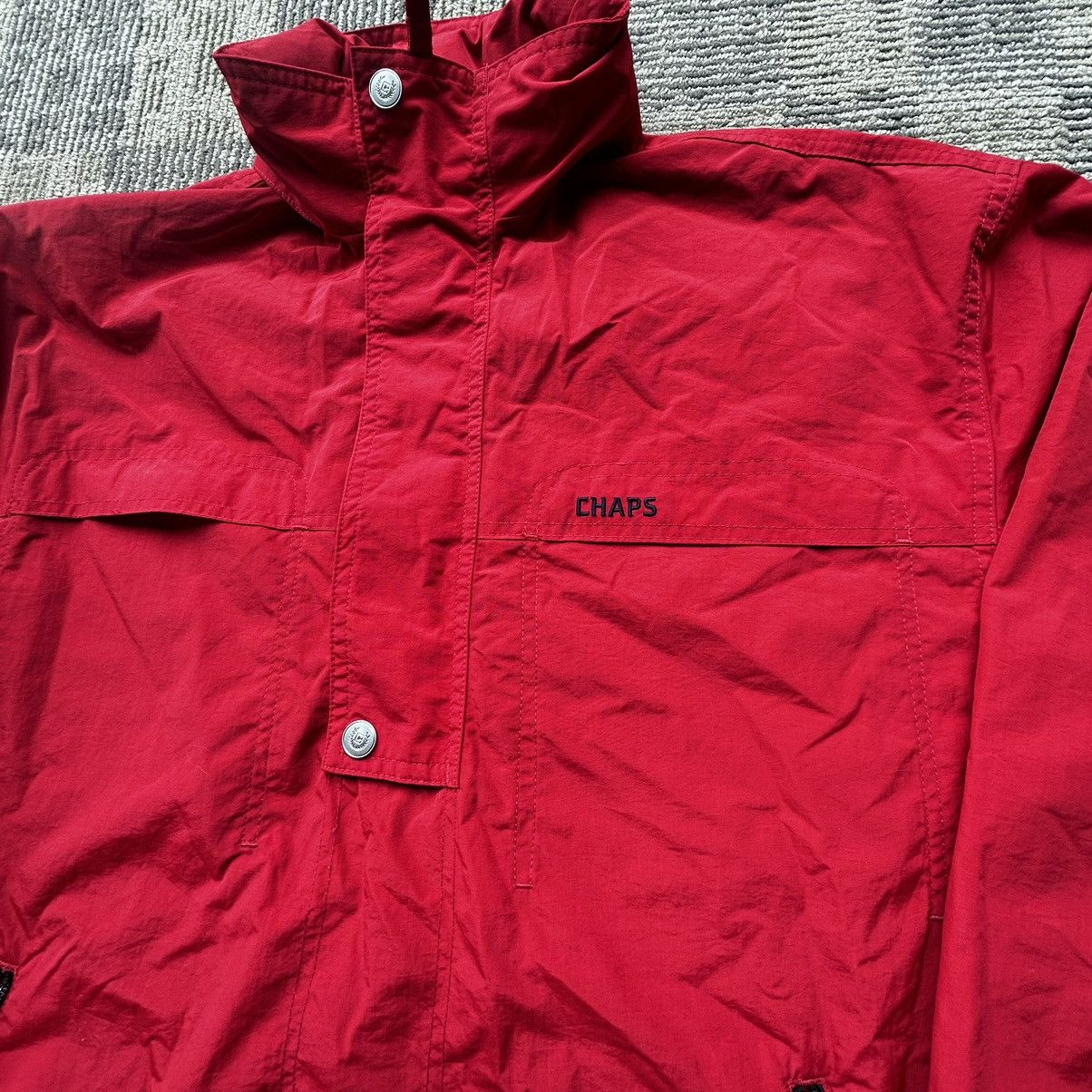 Chaps Ralph Lauren Vtg Chaps Ralph Lauren Red Anorak Pullover WindbreakerJacket Size US M / EU 48-50 / 2 - 2 Thumbnail