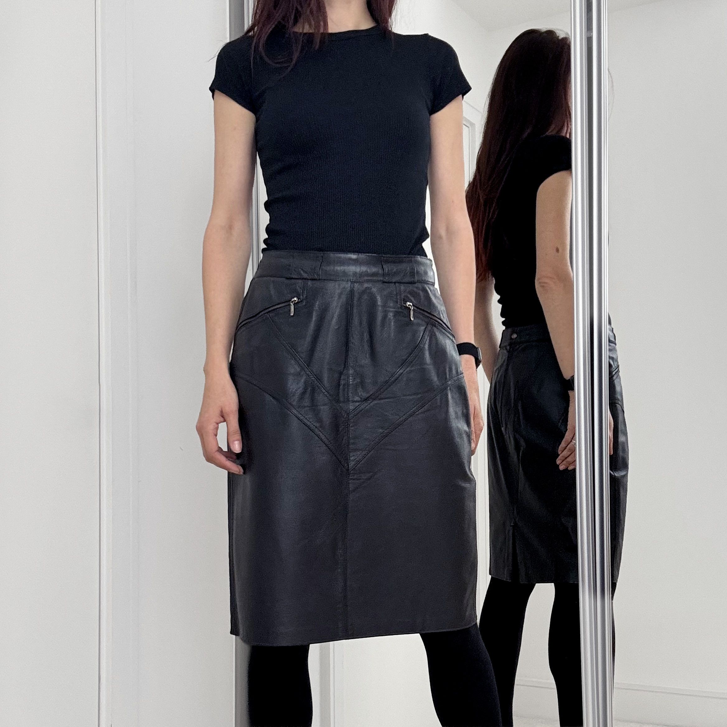Other Vintage Leather Skirt Size 27" / US 4 / IT 40 - 7 Thumbnail