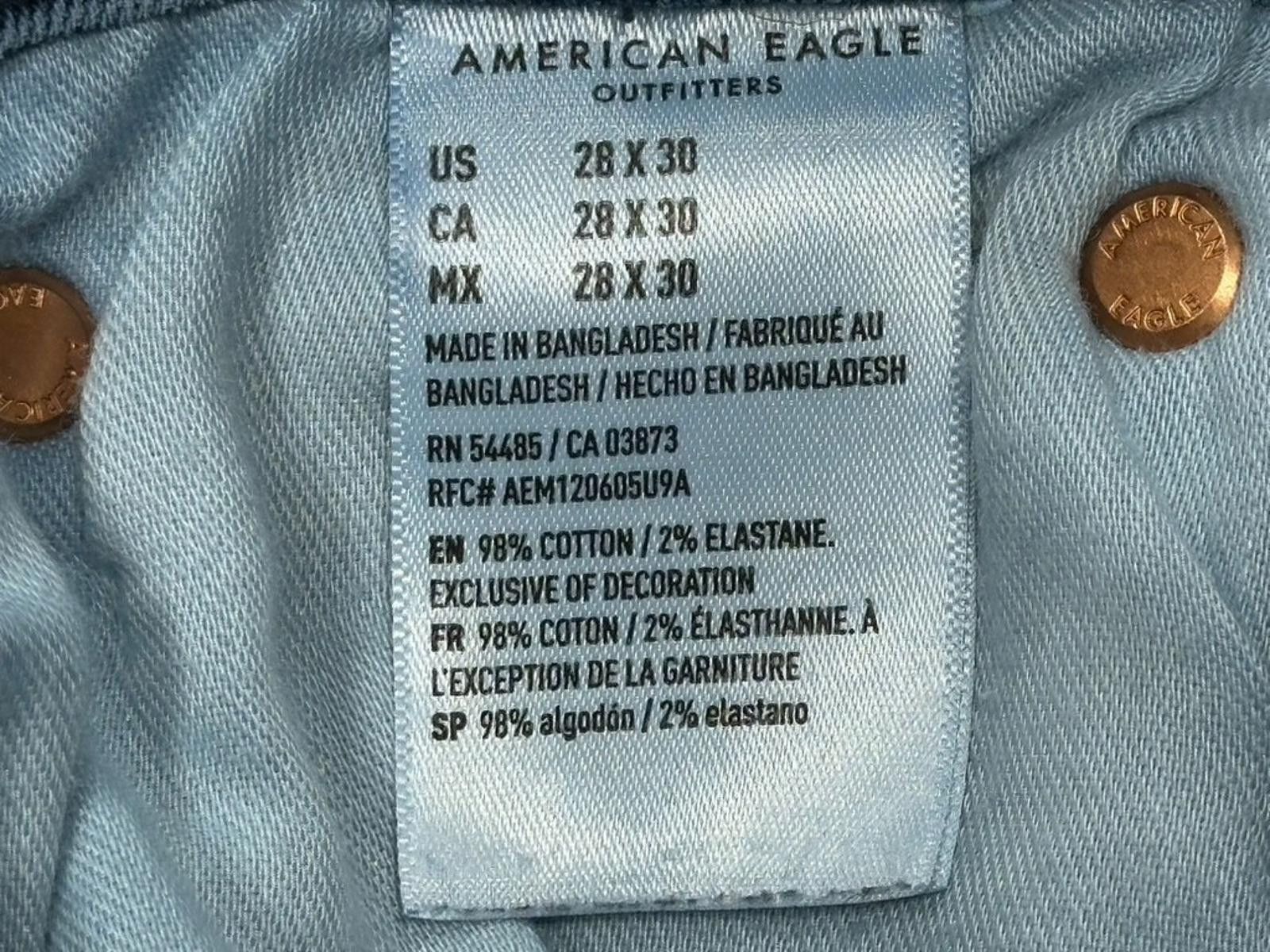 American Eagle Outfitters American Eagle Relaxed Straight Denim Jeans Blue Mens 28/30 Size US 28 / EU 44 - 8 Thumbnail