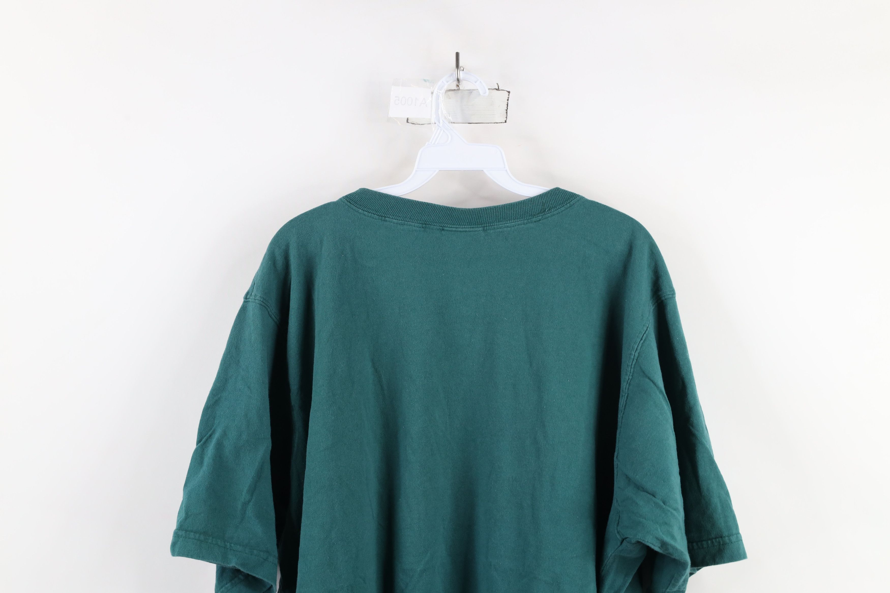 Vintage Vintage 90s Streetwear Blank Baggy Fit Cotton T-Shirt Green Size US L / EU 52-54 / 3 - 7 Thumbnail
