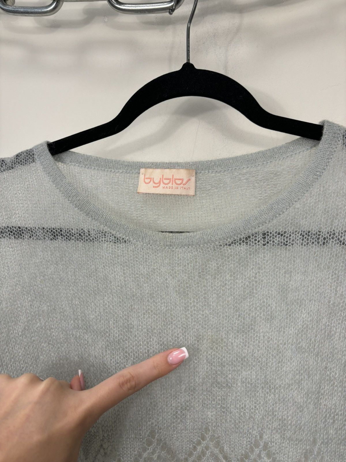 Byblos Vintage Byblos Women’s Open-Knit Italian Mohair Sweater Size XL / US 12-14 / IT 48-50 - 3 Thumbnail