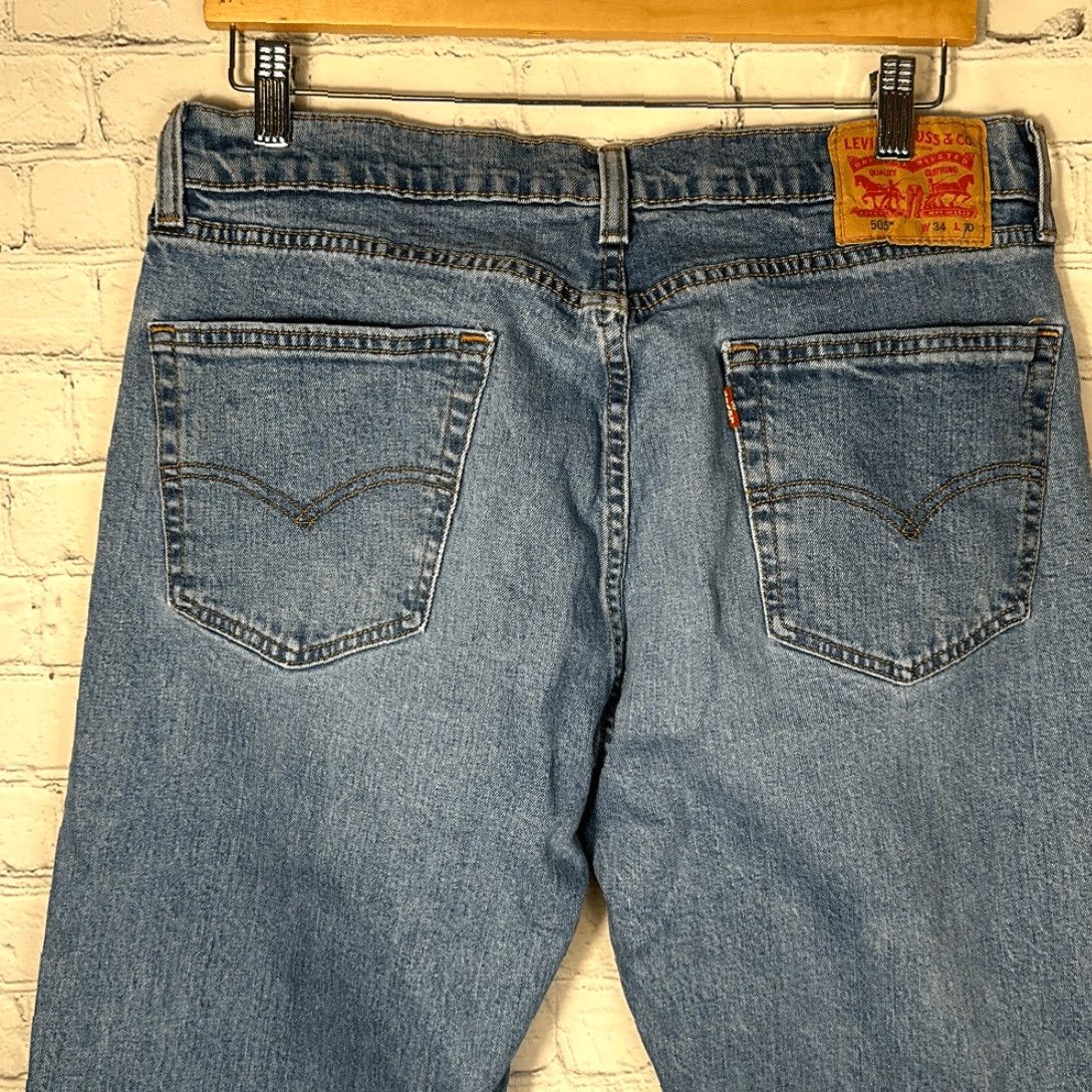 Levi's VINTAGE Levi’s Men’s 505 Jeans Straight Leg 34x30 Blue 34 Inseam 30 Mens Jeans Size US 34 / EU 50 - 4 Thumbnail