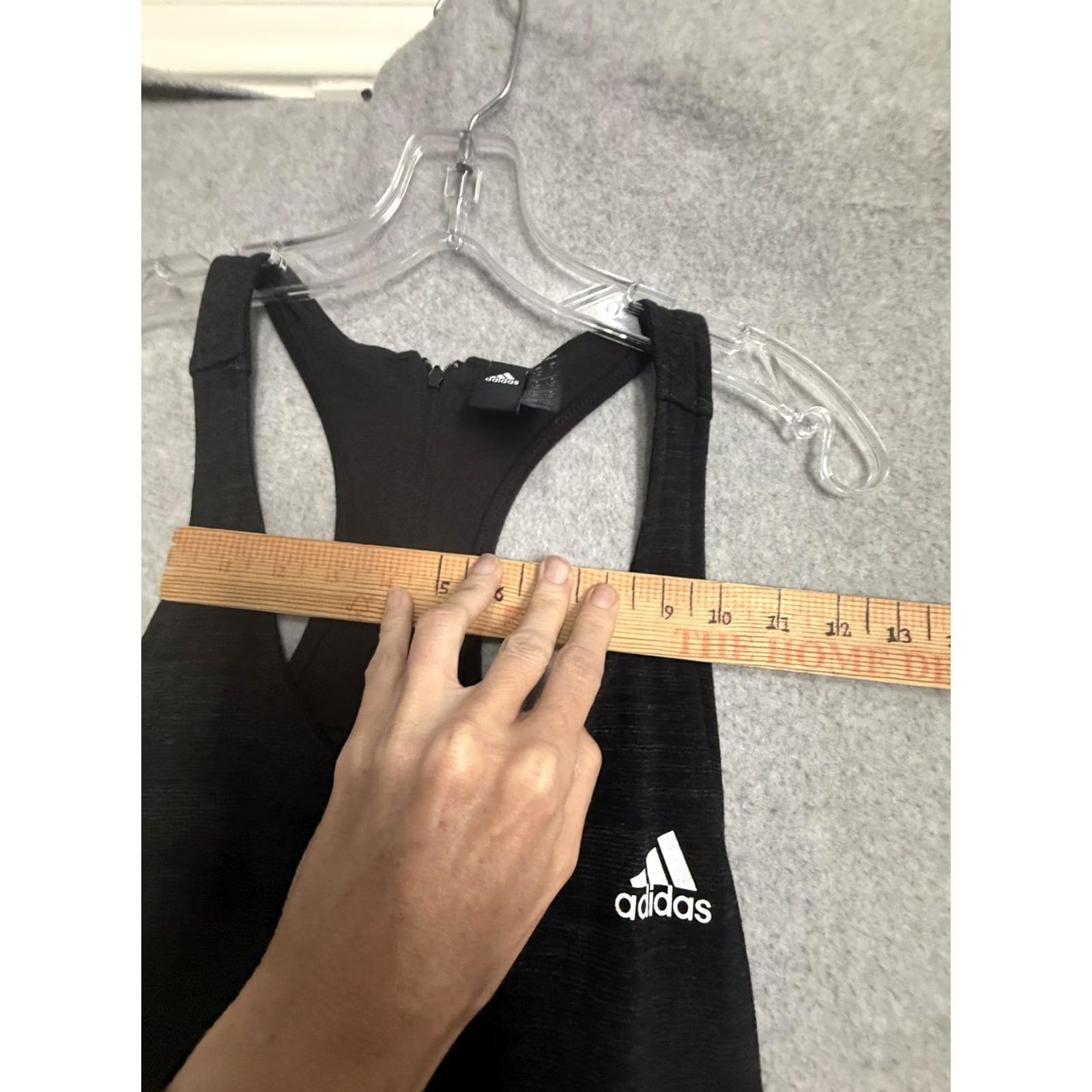 Adidas Adidas Dress Womens Large Black Racerback Tank Pockets 3 Stripe Sport Size L / US 10 / IT 46 - 3 Thumbnail