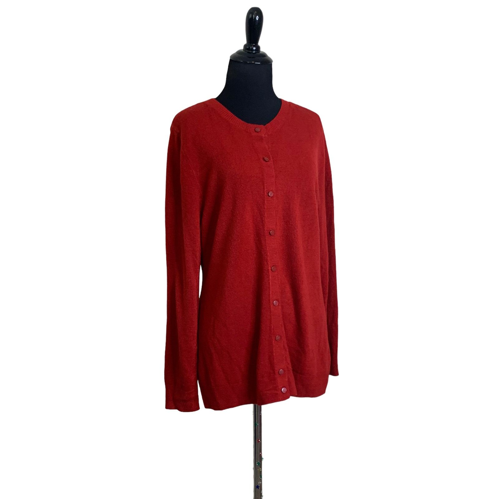 Croft & Barrow Croft & Barrow red long sleeves cardigan sweater size M Size M / US 6-8 / IT 42-44 - 10 Thumbnail