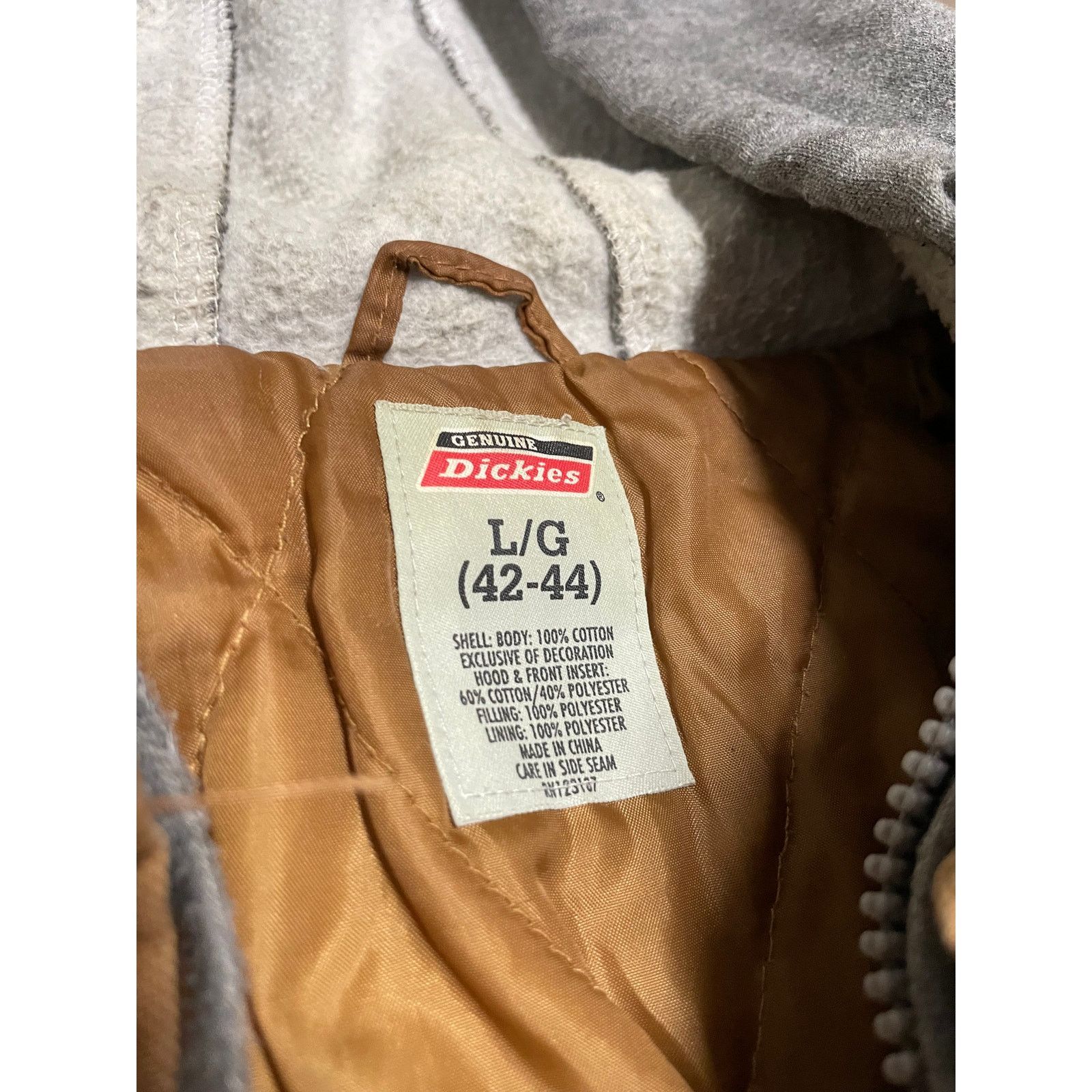 Dickies DICKIES Brown Quilted Long Sleeves Shirt Jacket Hooded Sz L Size US L / EU 52-54 / 3 - 4 Thumbnail