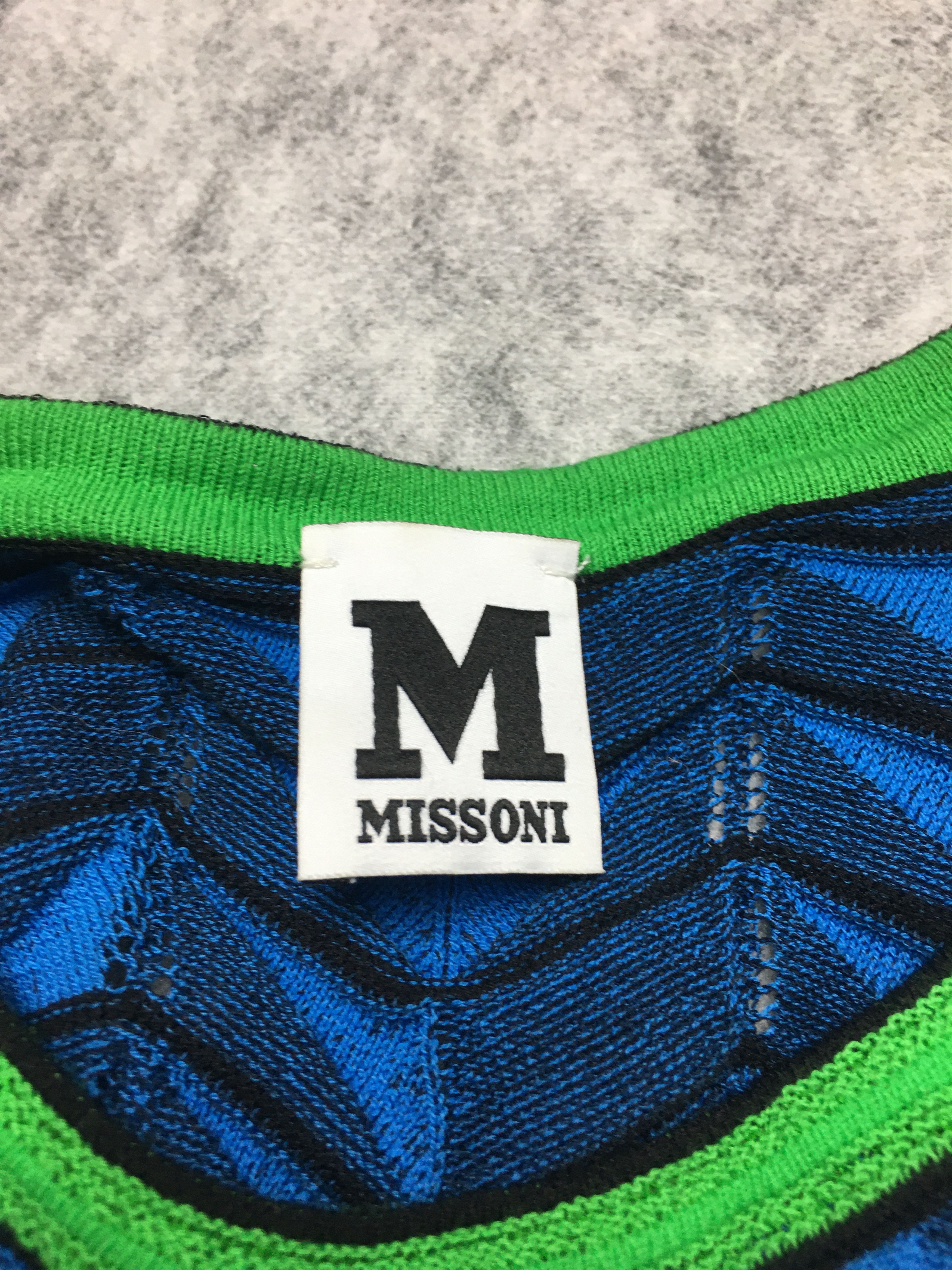 Missoni M Missoni Zigzag Print Blue Green Knit Dress Size EU 46 Size L / US 10 / IT 46 - 6 Thumbnail