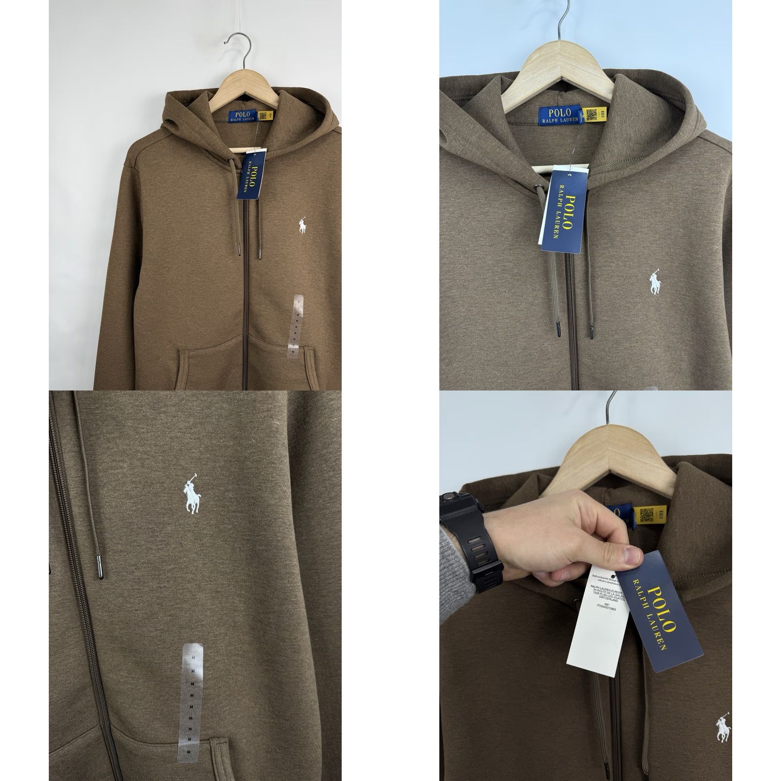 Polo Ralph Lauren VINTAGE? No, NWT Polo Ralph Lauren Full Zip Hoodie Brown M Men Shirt? Size US M / EU 48-50 / 2 - 8 Thumbnail