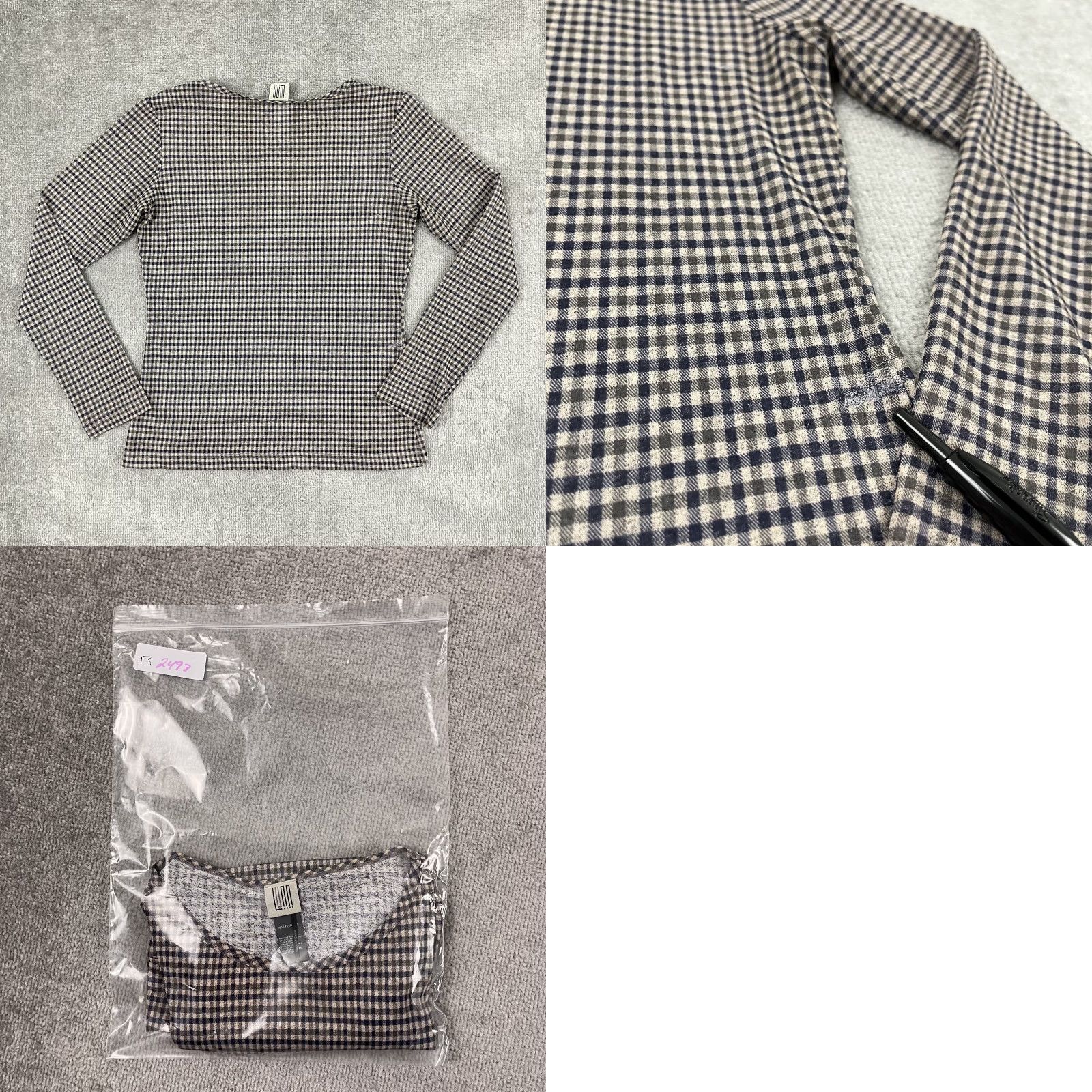 Vintage Lunn by Lilith Blouse Top Womens Size S Plaid Sheer Crew Pullover Stretch Casual Shirt Womens Size S / US 4 / IT 40 - 8 Thumbnail