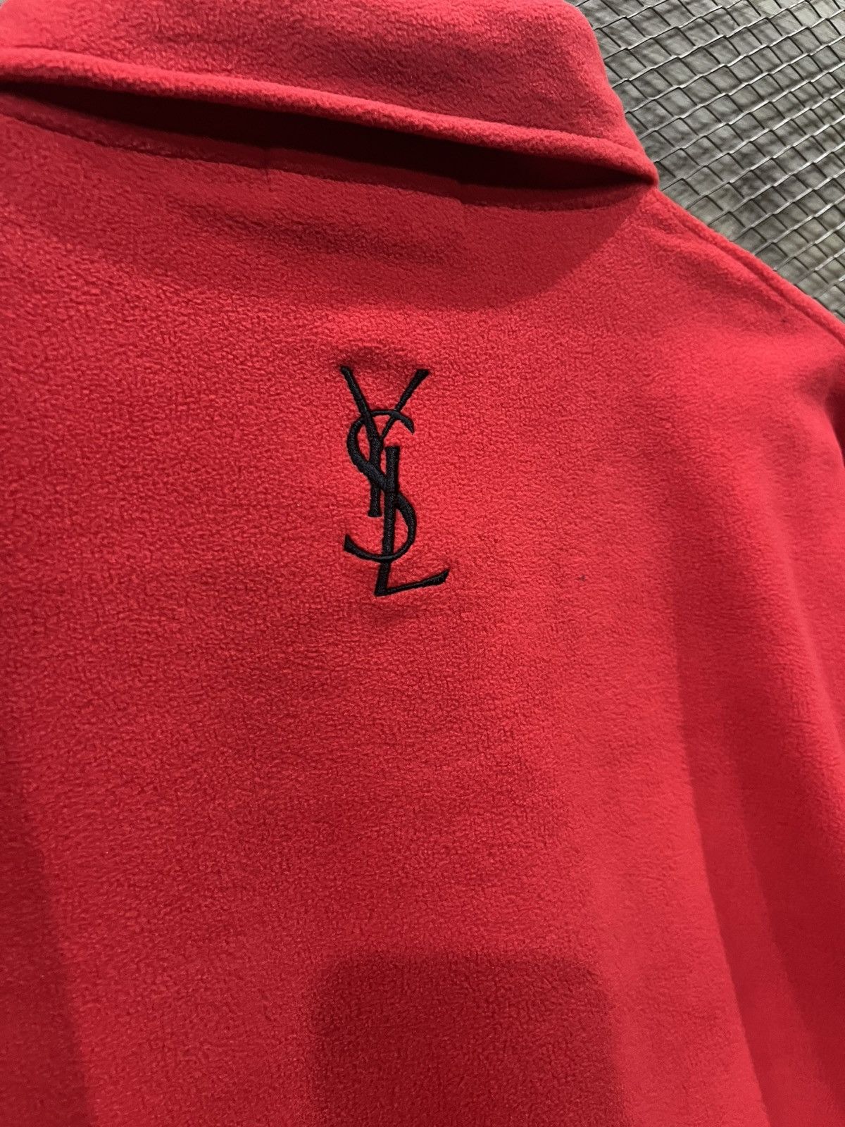 Yves Saint Laurent Yves Saint Laurent Fleece Jacket Ysl Half Zip Size US L / EU 52-54 / 3 - 7 Thumbnail