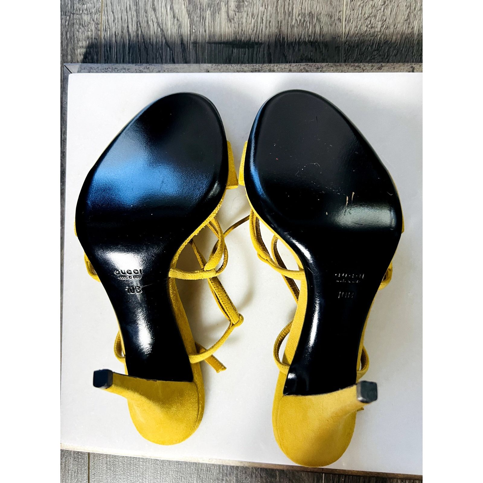 Gucci New Gucci Milady mustard yellow suede bamboo heels Sz 10 Size US 10 / IT 40 - 7 Thumbnail