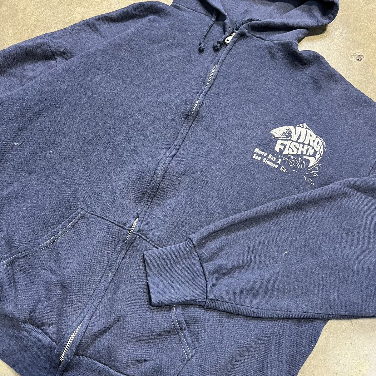Vintage Vintage 70s Sportswear Zip Up Hoodie Boxy Faded Fishing Size US S / EU 44-46 / 1 - 5 Thumbnail