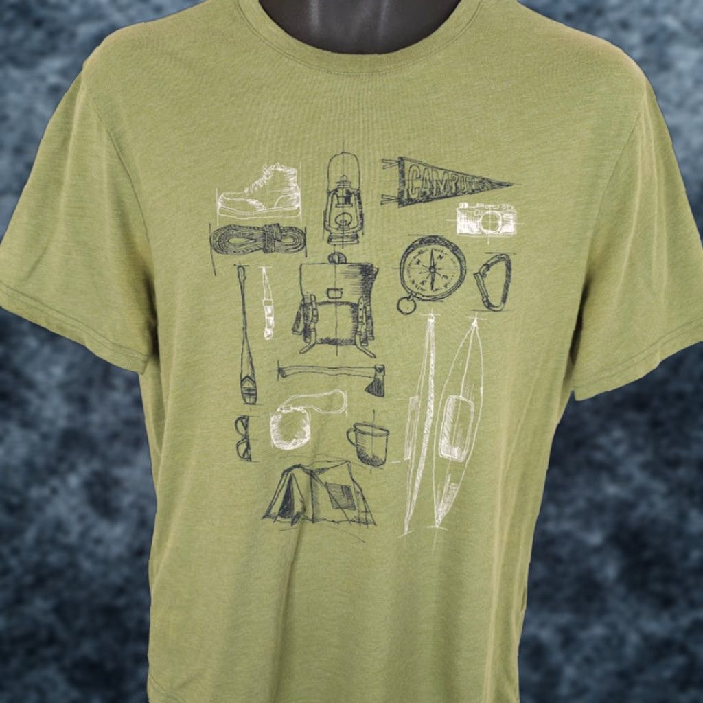 Banana Republic Banana Republic Camping T Shirt Mens Size M Green Outdoors Wilderness Hiking Canoeing Nature Shirt Mens Beach Trekking Camping T Shirt Mens Size US M / EU 48-50 / 2 - 1 Thumbnail