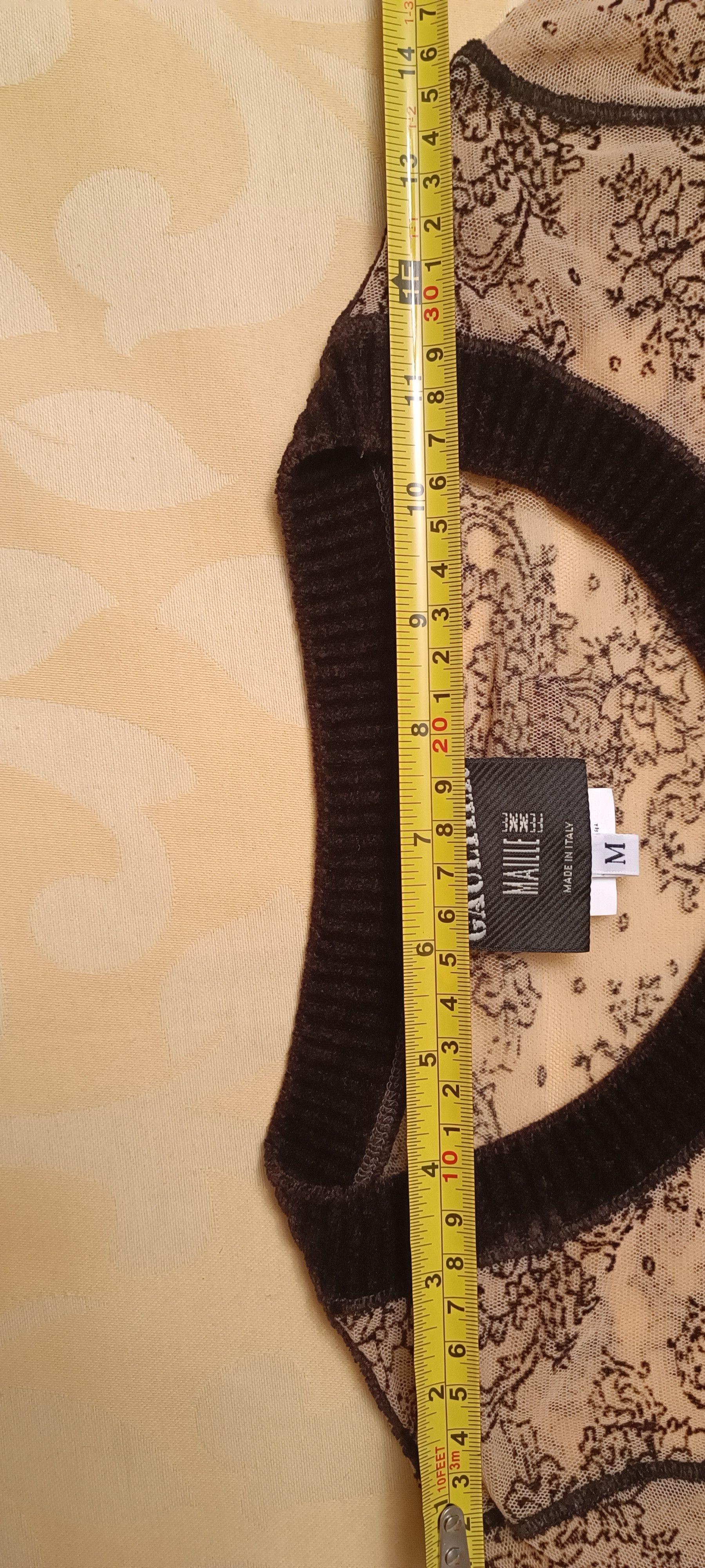Jean Paul Gaultier Brand new - Nude top with dark brown velvet details Size M / US 6-8 / IT 42-44 - 22 Thumbnail