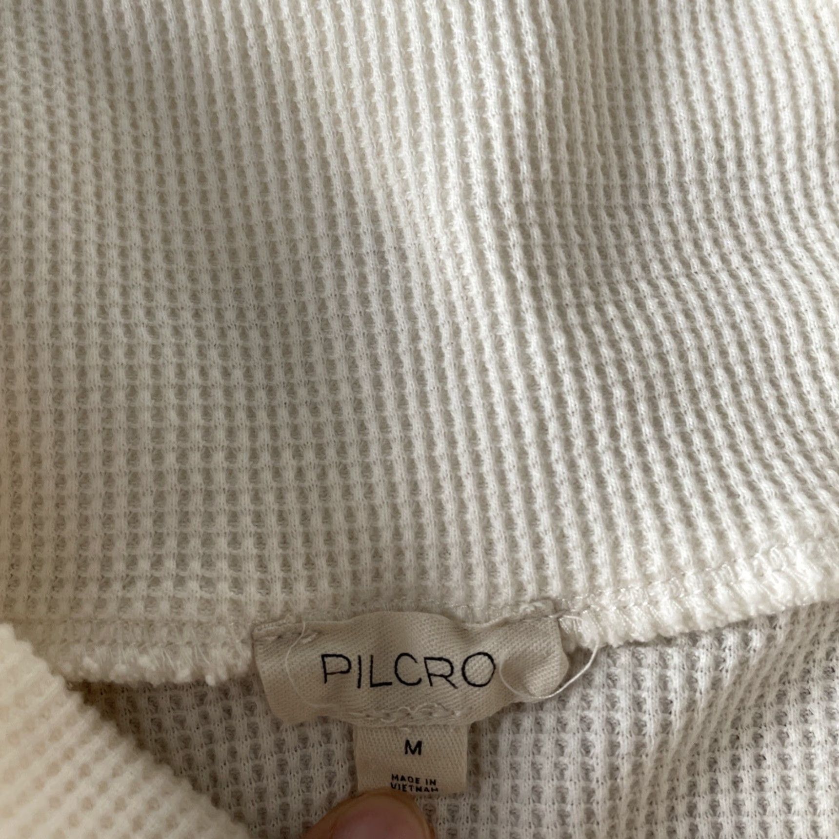 Vintage Pilcro Sweater Women M Ivory Waffle Knit Turtleneck Cropped Dolman Sleeve Pullover Size M / US 6-8 / IT 42-44 - 3 Thumbnail