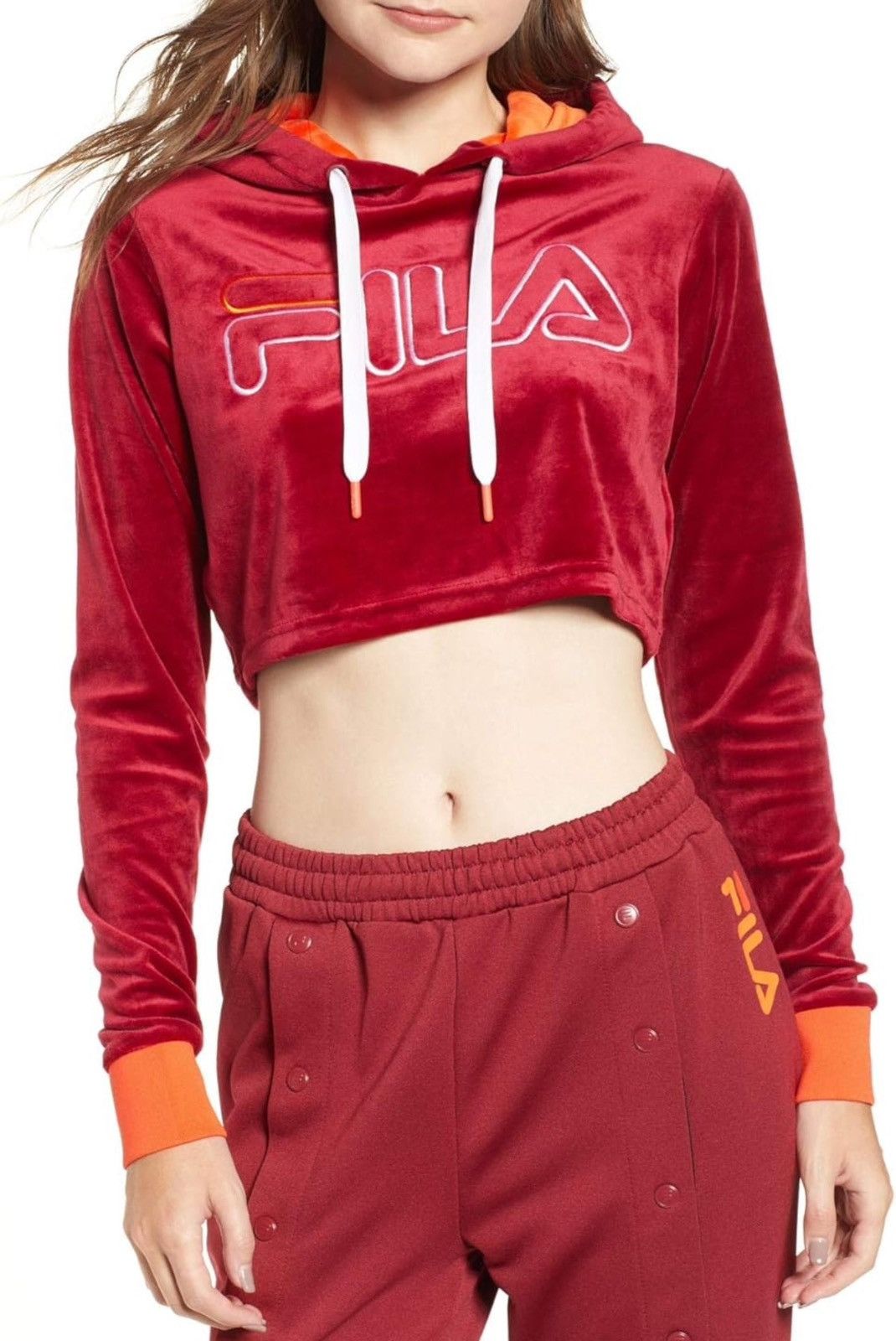 Fila FILA Antonella Crop Velour Hoodie Size S / US 4 / IT 40 - 1 Thumbnail