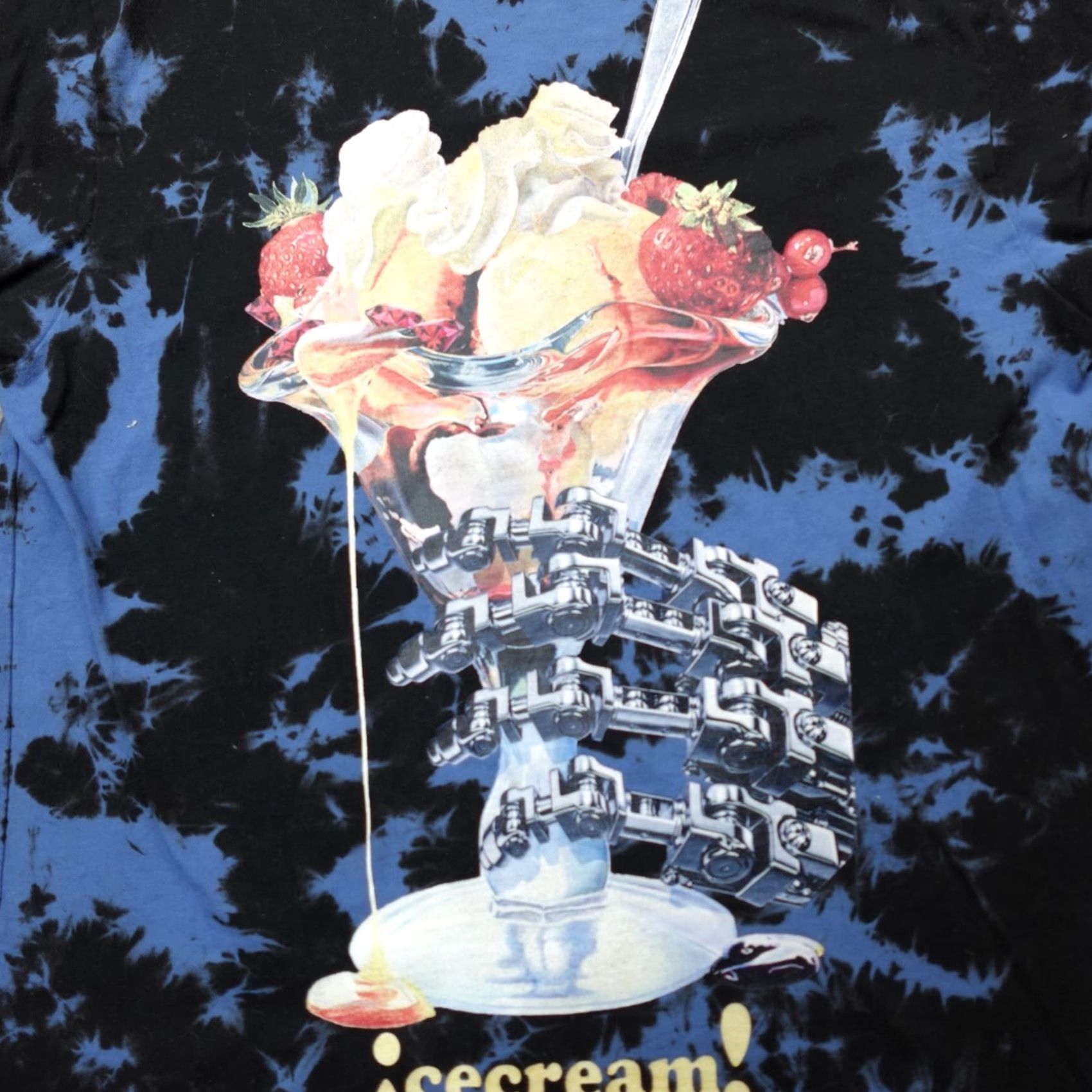 Vintage Icecream Shirt S Blue Double-Sided Tie Dye Graphic Print Crew Neck Short Sleeve Mens T-Shirt Size US S / EU 44-46 / 1 - 2 Thumbnail