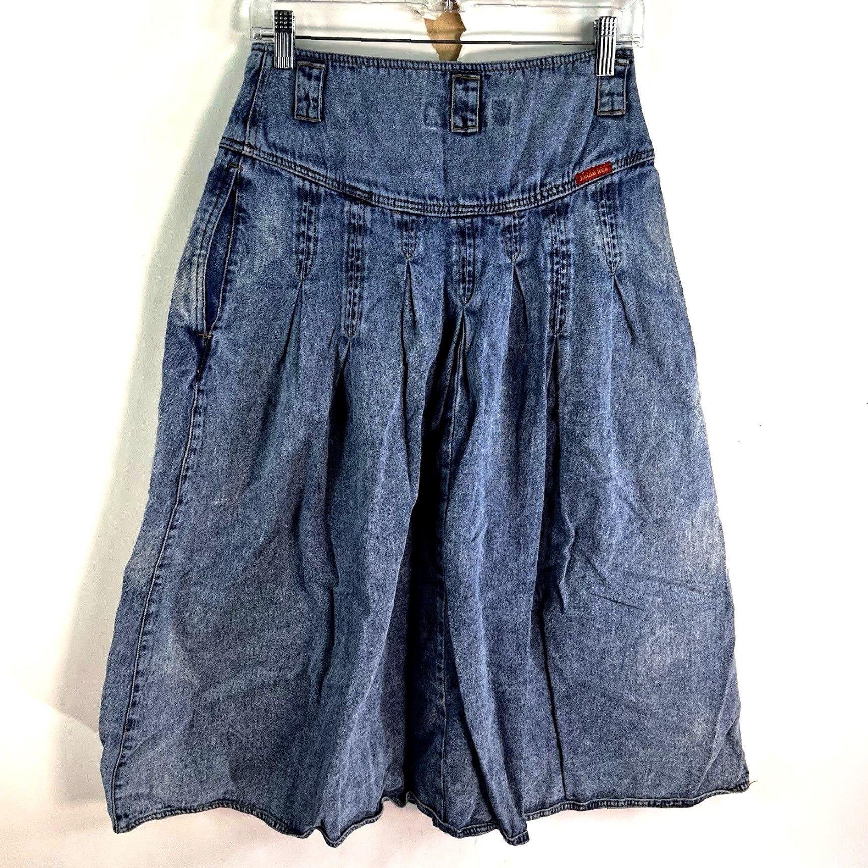 Jordache VINTAGE Jordache 80s Denim Swing Skirt Womens Size 12 Blue Pleated Long Size 34" / US 12 / IT 48 - 7 Thumbnail