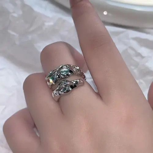 Other Electro Ring Crystal Stone Silver Abstract Star Pop Fantasy Size ONE SIZE - 2 Thumbnail