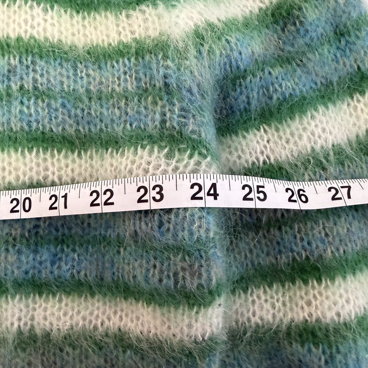 Marni Marni Fuzzy Mohair Knit Striped Sweater Green and Blue Size US M / EU 48-50 / 2 - 6 Thumbnail