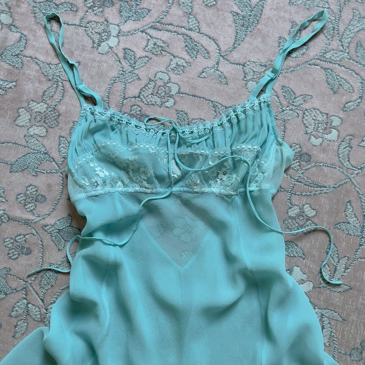 Victoria's Secret Victoria’s Secret Blue Silk Mini Slip Dress (M) Size M / US 6-8 / IT 42-44 - 10 Thumbnail