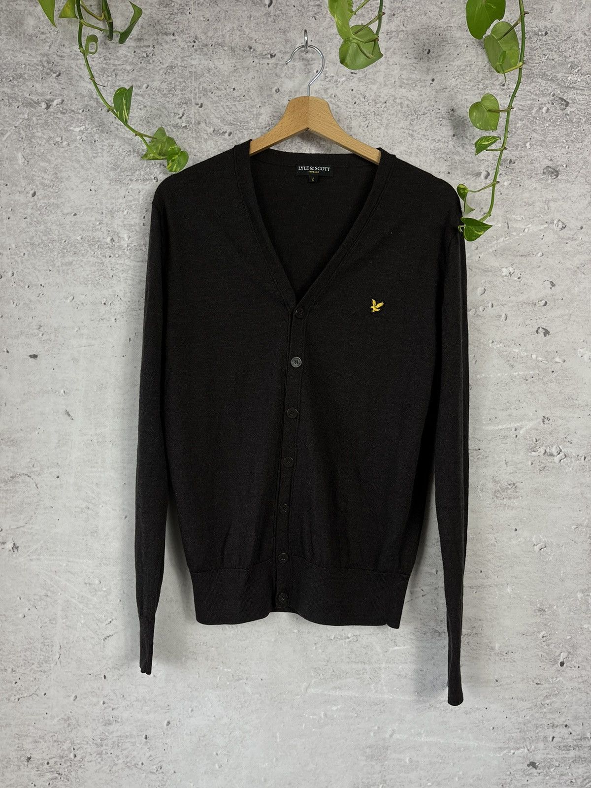 Designer × Lyle & Scott Lyle & Scott - 100% Merino Wool Cardigan Sweater Size US L / EU 52-54 / 3 - 2 Thumbnail