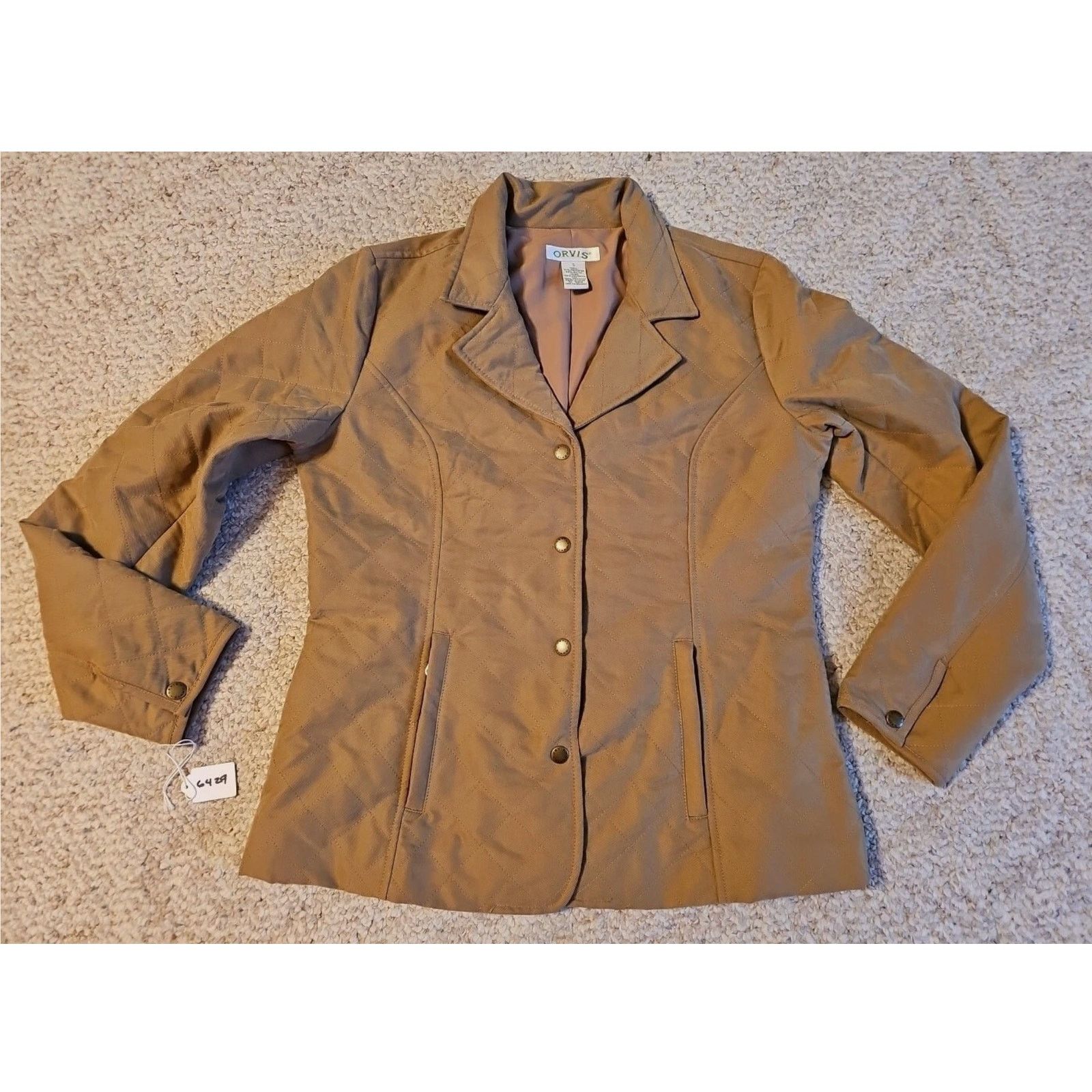Orvis Orvis Quilted Riding Barn Jacket XS Tan Equestrian EUC Size XS / US 0-2 / IT 36-38 - 1 Thumbnail