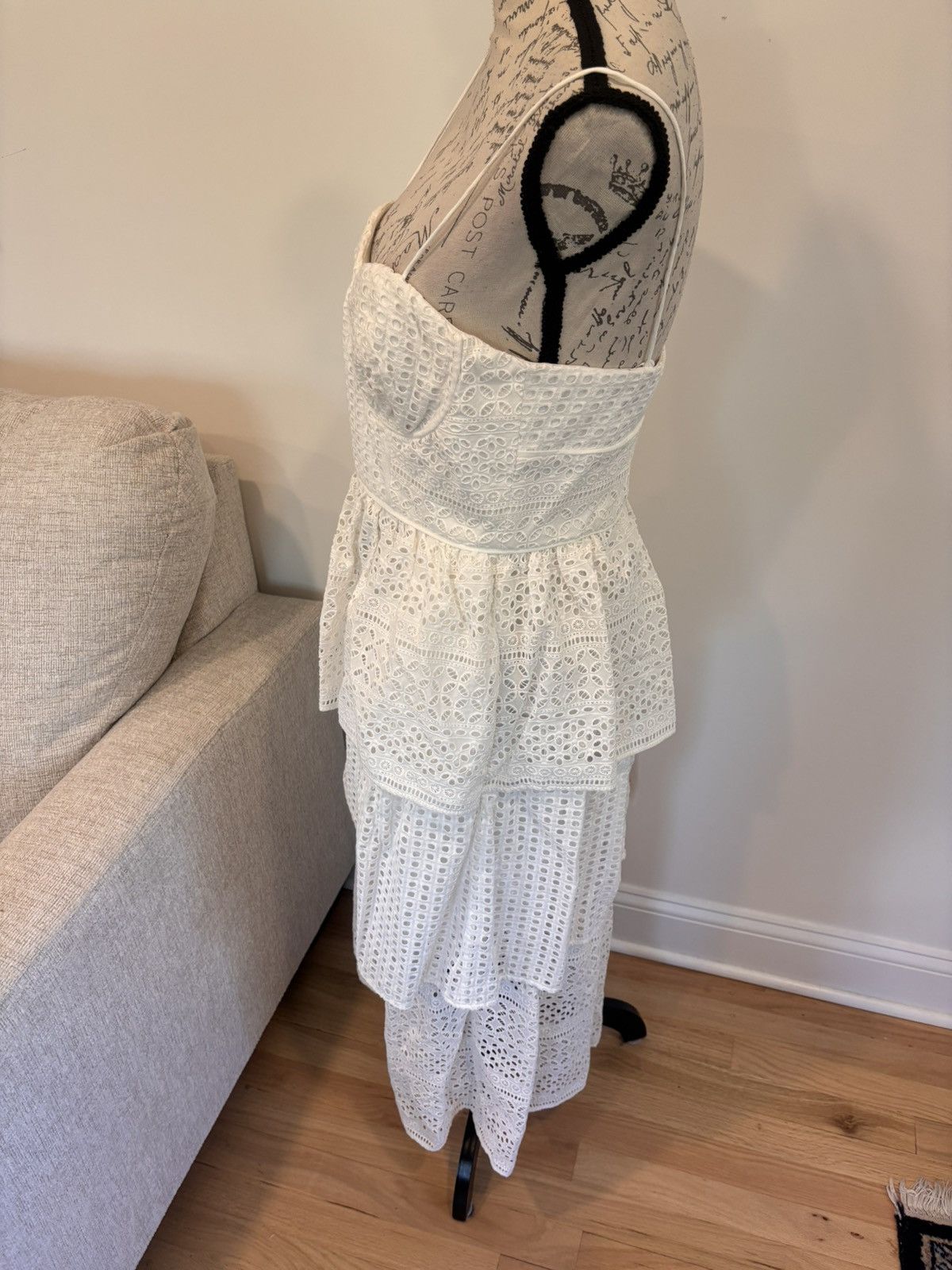 Self-Portrait SELF-PORTRAIT Tiered Broderie-Anglaise Midi Dress size 6 NWT Size M / US 6-8 / IT 42-44 - 7 Thumbnail