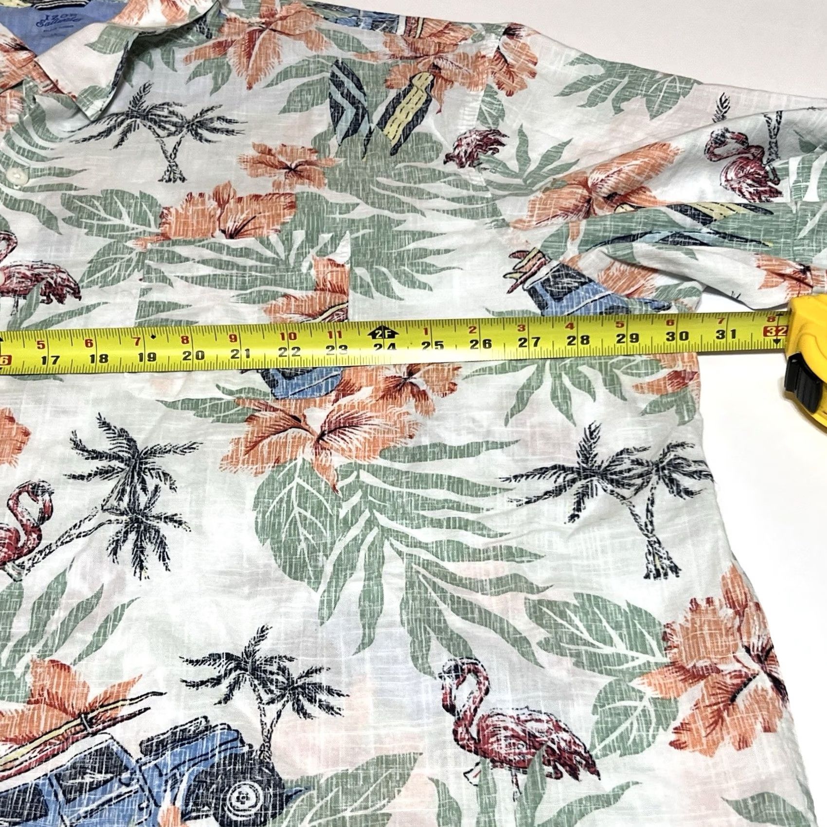 Izod VINTAGE Izod Saltwater Shirt Mens 3XL Hawaiian Beach Palm Trees Button Front Surf Aloha Size US XXL / EU 58 / 5 - 6 Thumbnail