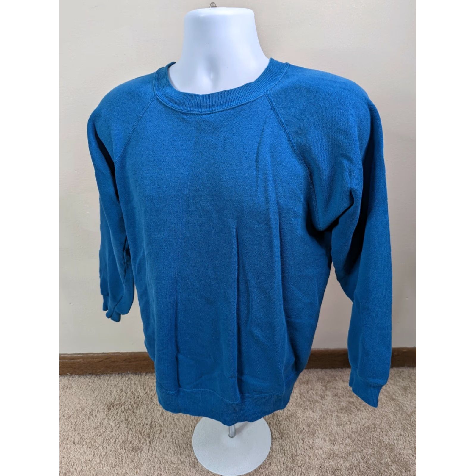 Hanes VINTAGE Hanes Sweatshirt Raglan Crewneck Large Blue Mens 80s 90s Made in USA Baseball Football Gym & Training Size US L / EU 52-54 / 3 - 3 Thumbnail