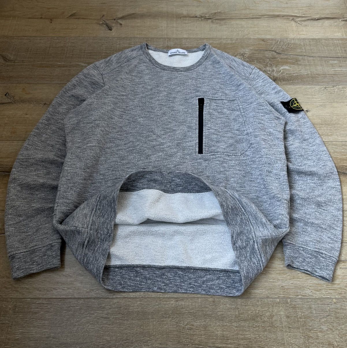 Stone Island STONE ISLAND CHEST POCKET MELANGE SWEATSHIRT Size US XL / EU 56 / 4 - 7 Thumbnail
