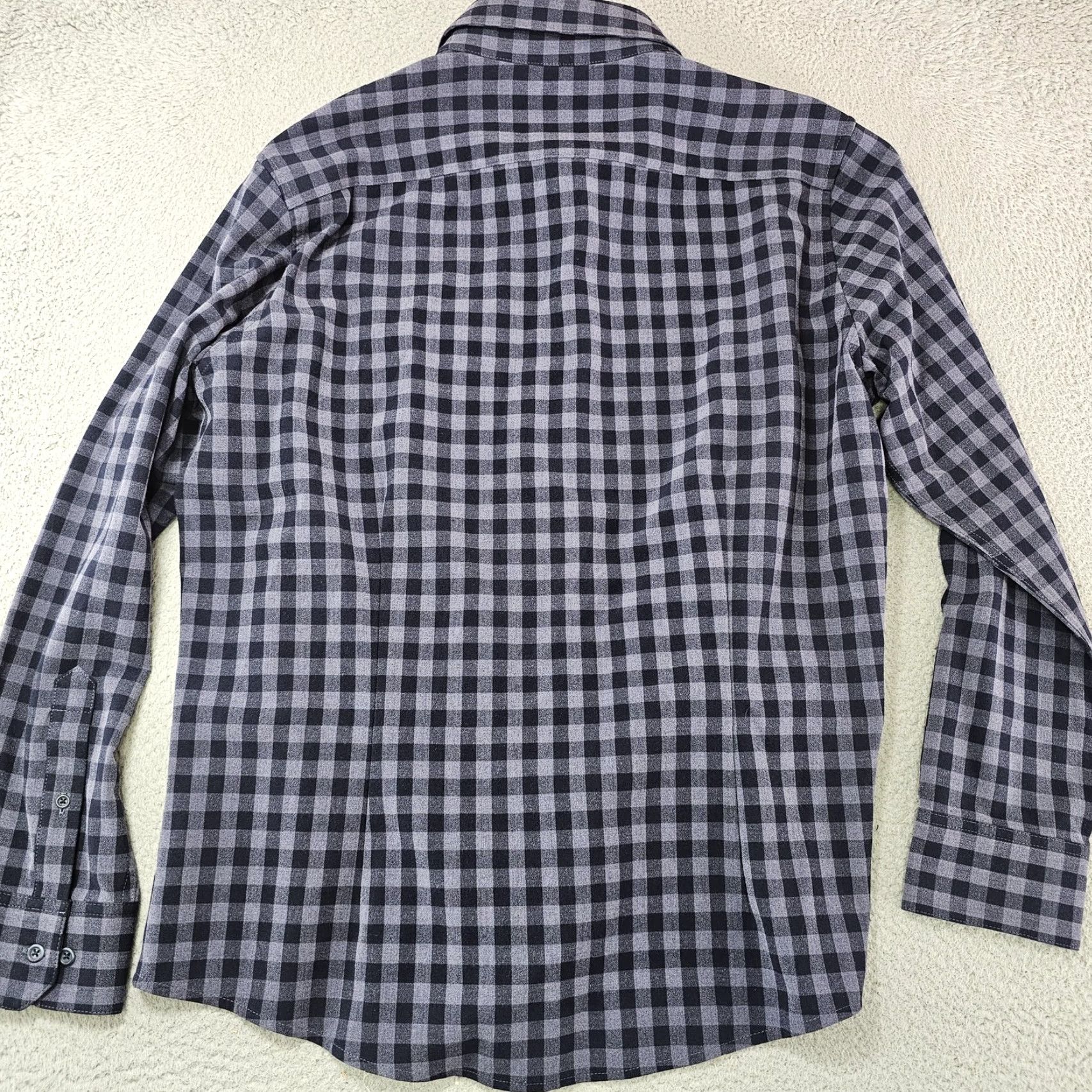 Mizzen+Main Mizzen+Main Shirt Mens XL Gray Blue Gingham Button Down Trim Fit Performance Shirt Size US XL / EU 56 / 4 - 6 Thumbnail