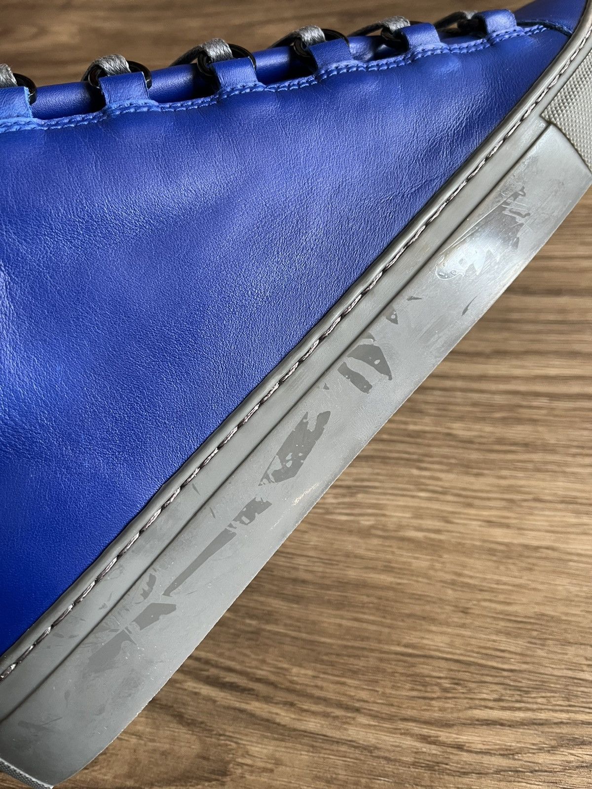 Balenciaga Balenciaga Arena High Top Leather Sneakers Blue Size 43 Size US 11 / EU 44 - 12 Thumbnail