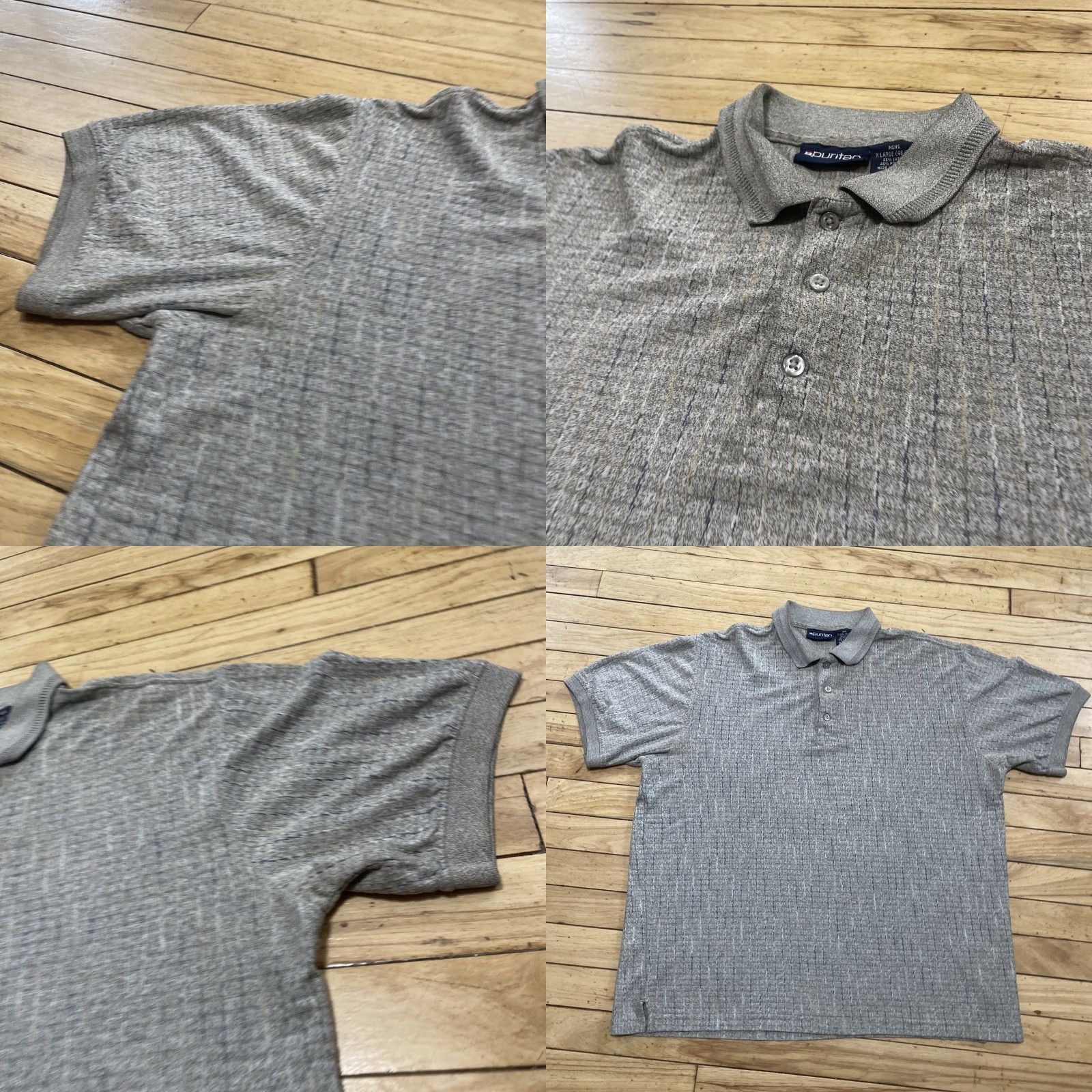 Vintage VINTAGE Puritan Polo Shirt Knit Textured Y2k Cotton Short Sleeve Button Brown Blue Yellow Spec 3D XL Mens Size US XL / EU 56 / 4 - 10 Thumbnail